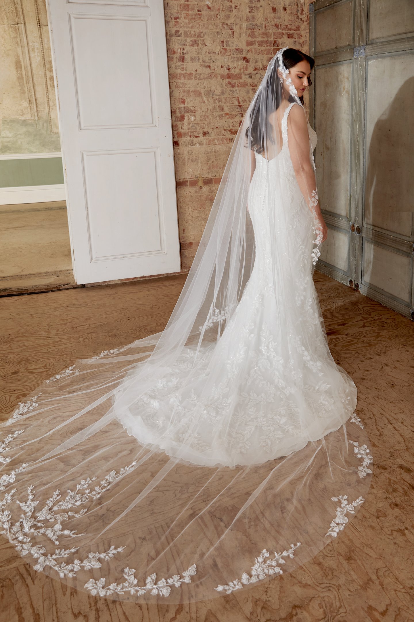 Sincerity Bridal Style 44531PS Plus Size Sparkle Tulle Fit and Flare with Beaded Lace Appliqués