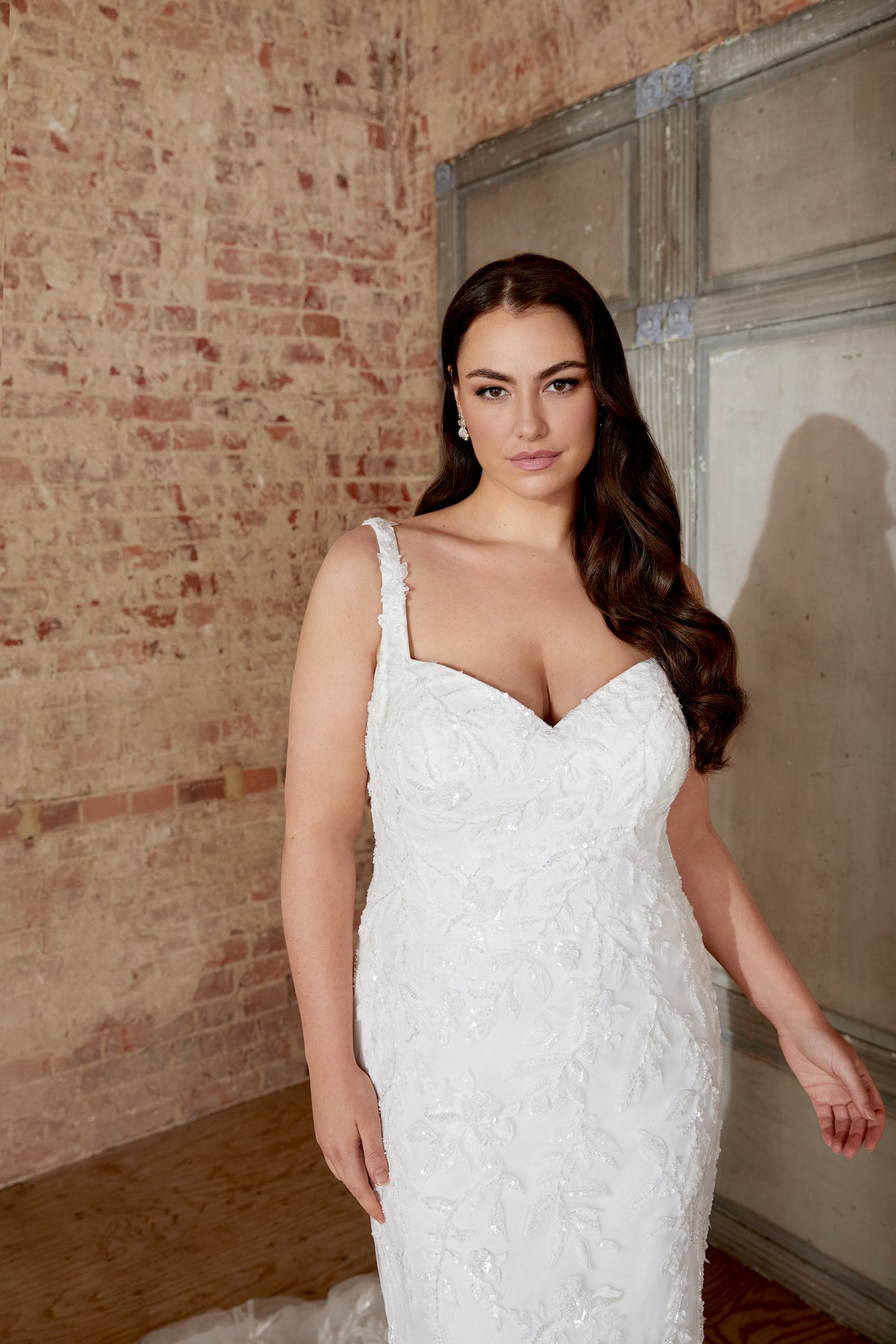 Sincerity Bridal Style 44531PS Plus Size Sparkle Tulle Fit and Flare with Beaded Lace Appliqués