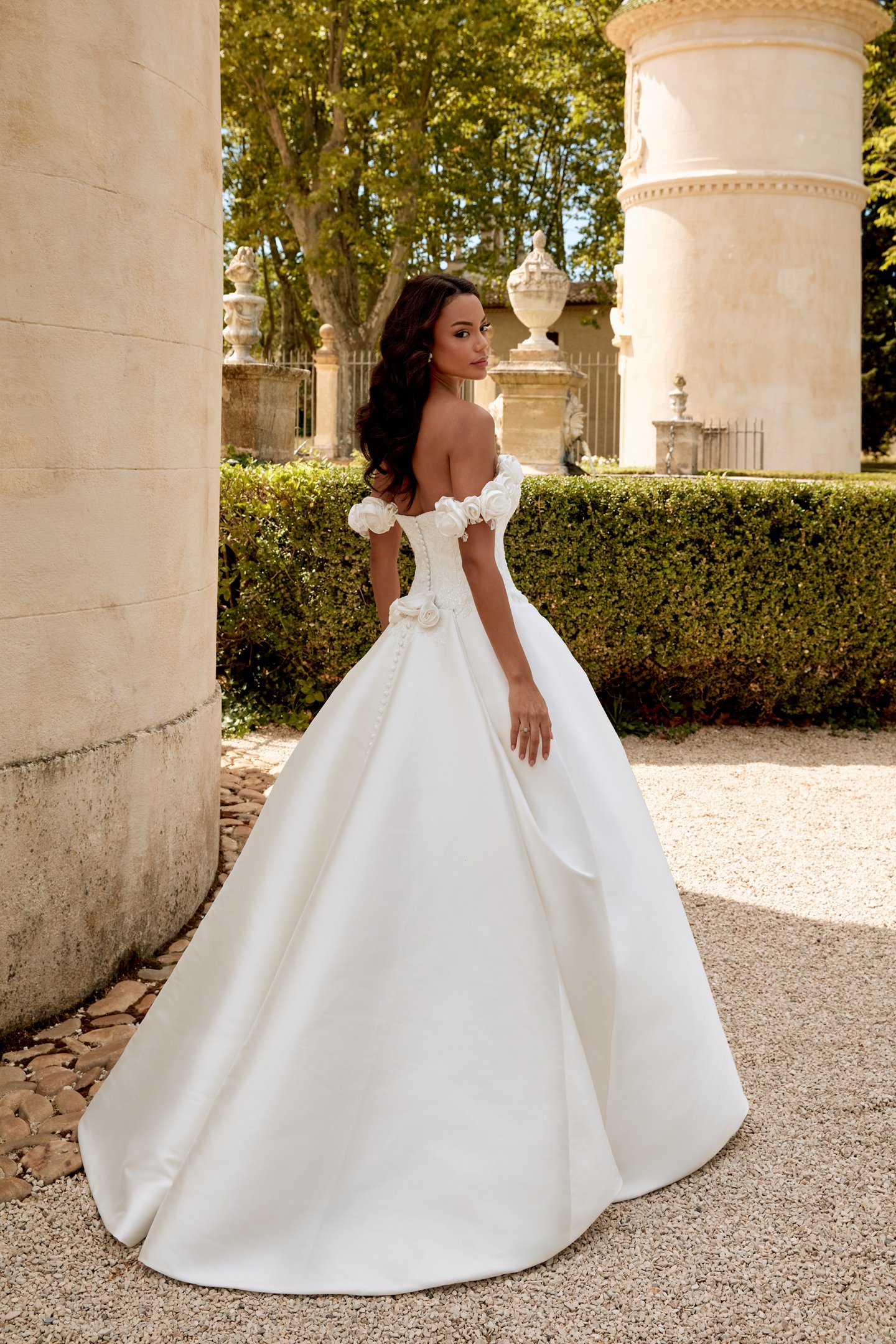 Sincerity Bridal Style 44570 Strapless Mikado Ball Gown with 3-D Florals and Sparkling Lace