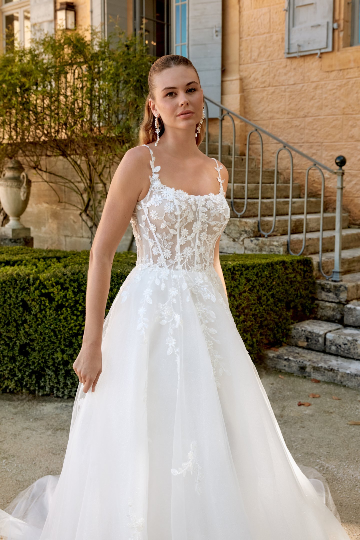 Sincerity Bridal Style 44573 Scoop Neck Tulle Ball Gown with Spaghetti Straps