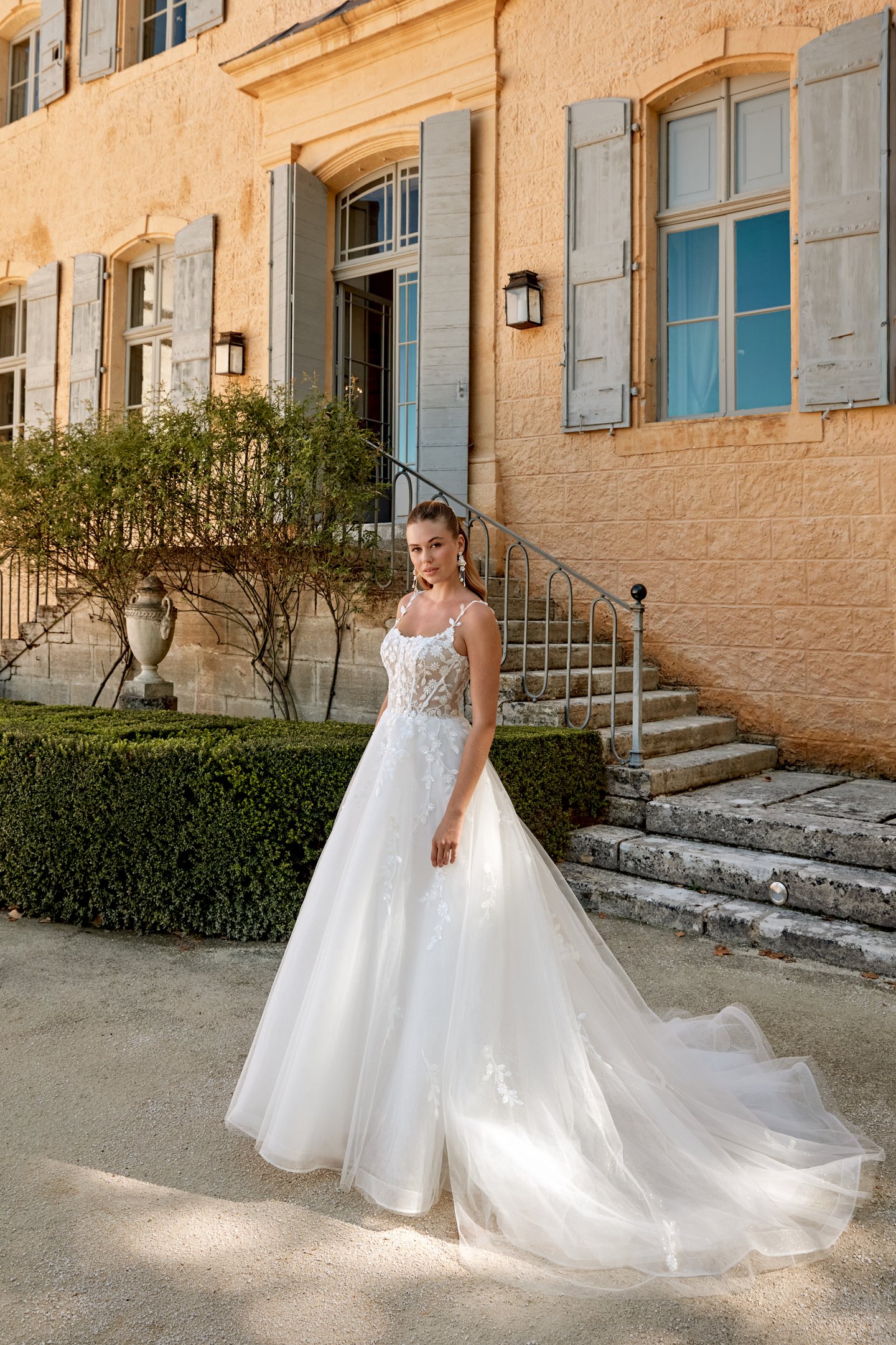 Sincerity Bridal Style 44573 Scoop Neck Tulle Ball Gown with Spaghetti Straps