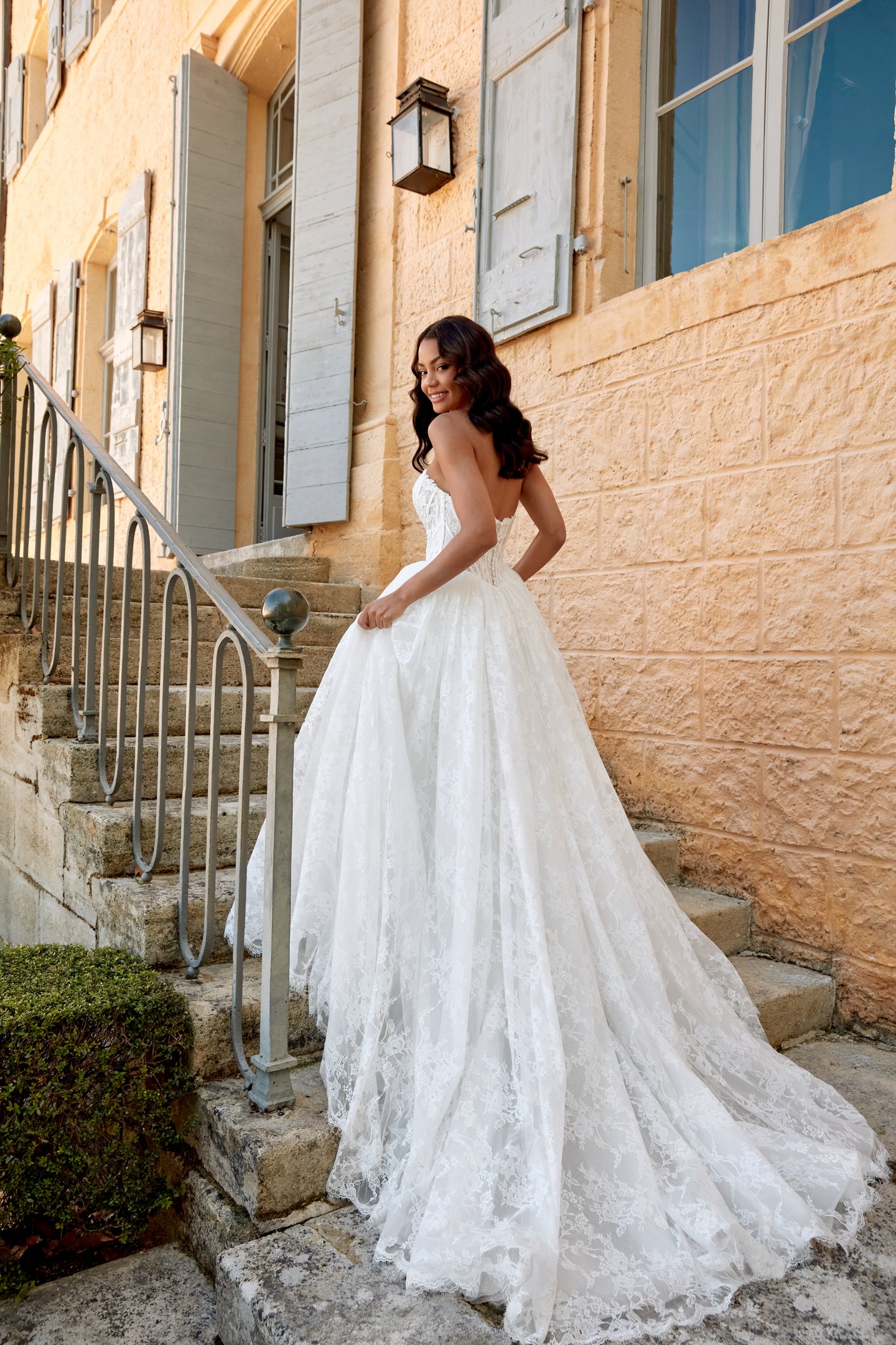Sincerity Bridal Style 44575 Strapless Ball Gown with Lace Appliqués & Glitter Tulle