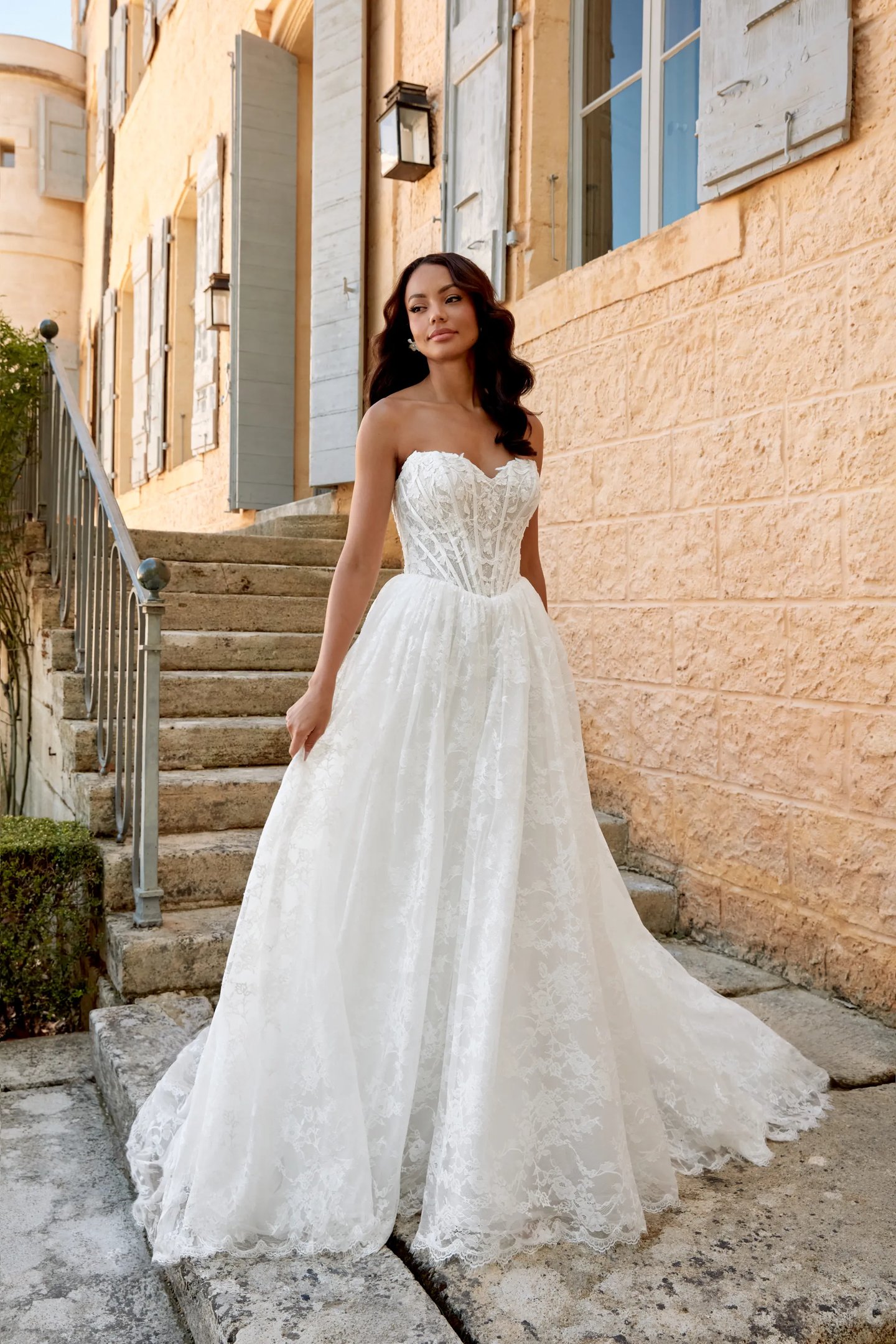 dresses made with lace Cotton lace wedding dress - Jeneva - S / US4 / EU34 / UK8 / (Bust 34, Waist 27,5 Inch)