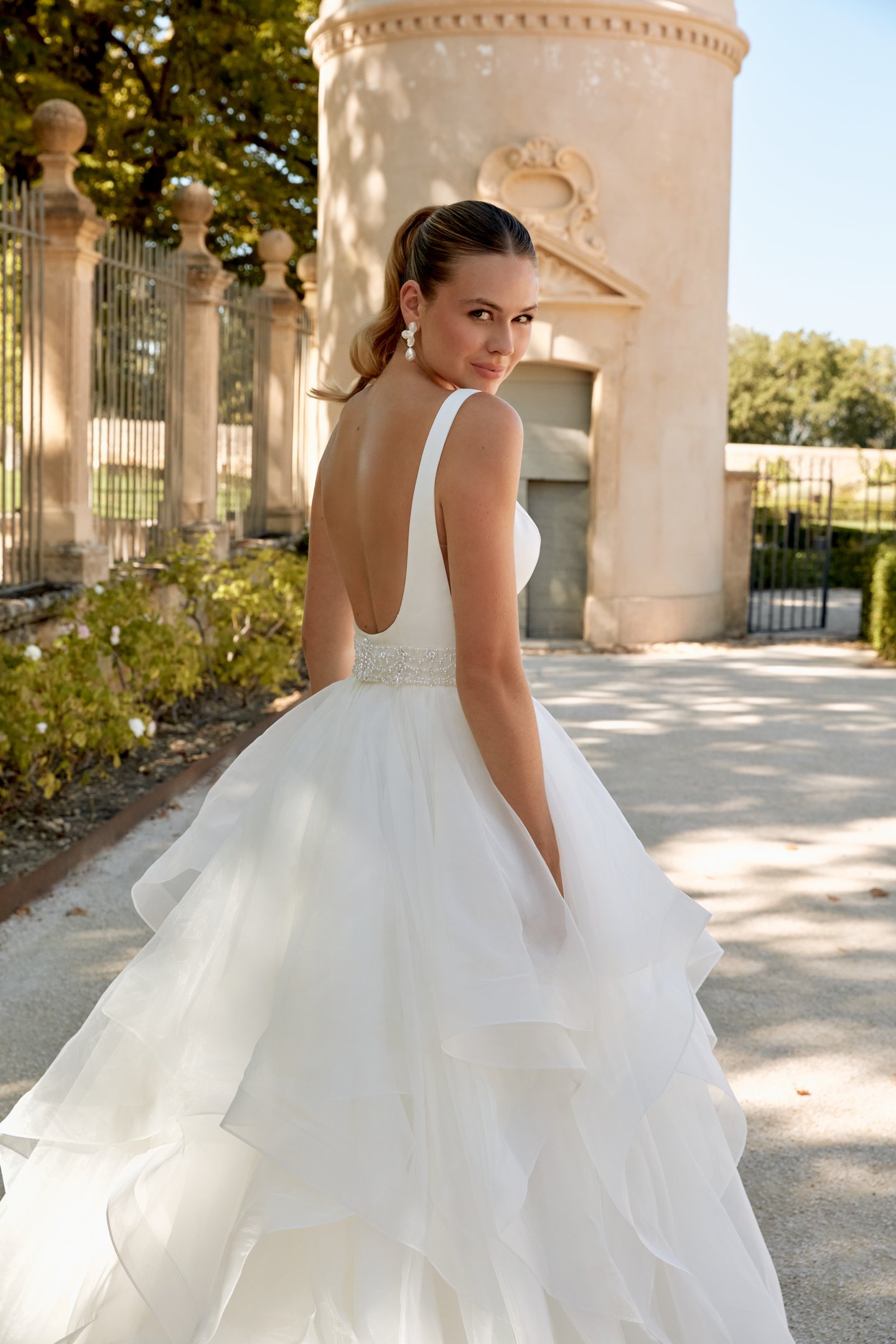 Sincerity Bridal Style 44583 Organza Ball Gown with Scoop Neckline and Satin Bodice