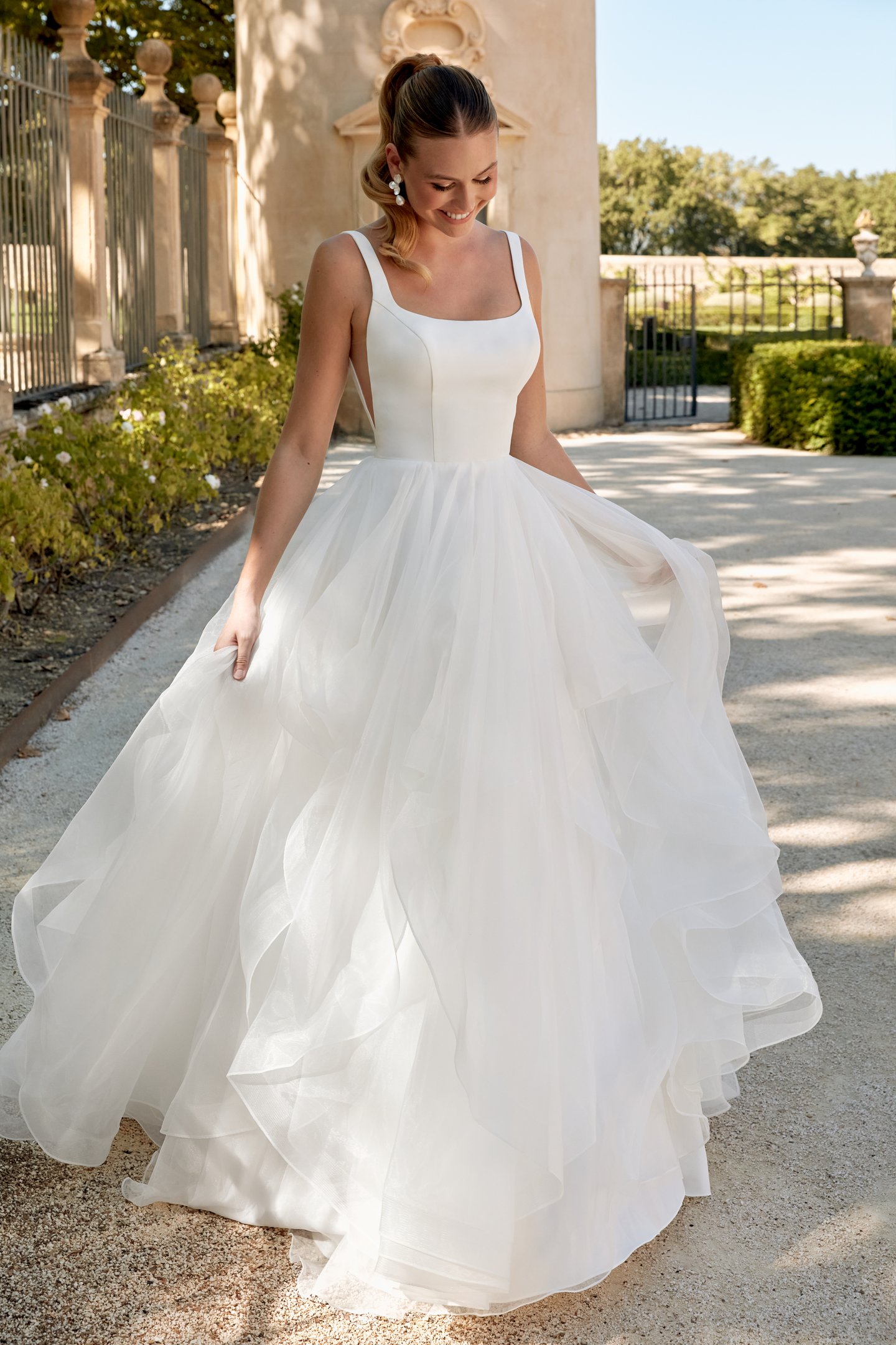 Sincerity Bridal Style 44583 Organza Ball Gown with Scoop Neckline and Satin Bodice