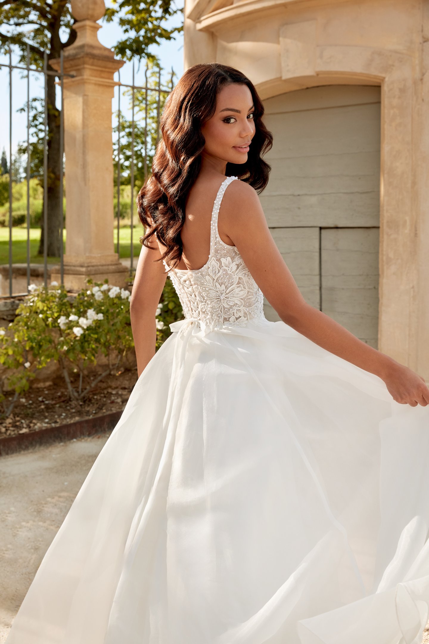 Sincerity Bridal Style 44586 Scoop Neck Organza Ball Gown with Beaded Lace Bodice