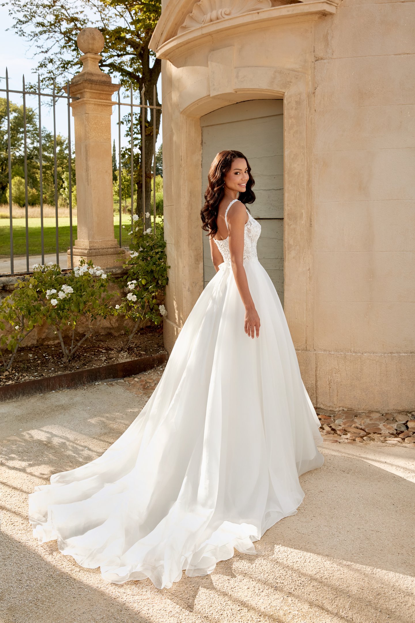 Sincerity Bridal Style 44586 Scoop Neck Organza Ball Gown with Beaded Lace Bodice