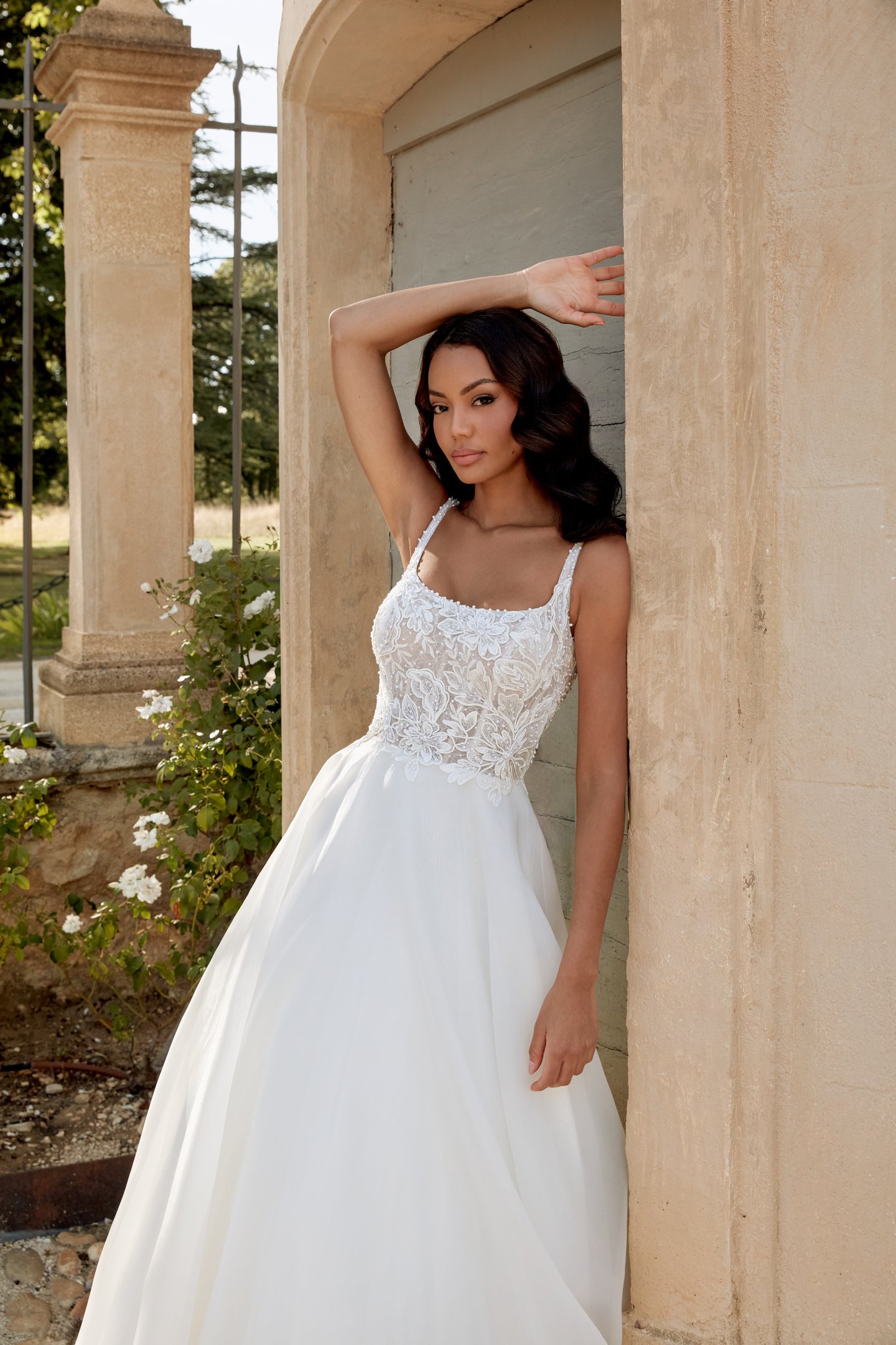 Sincerity Bridal Style 44586 Scoop Neck Organza Ball Gown with Beaded Lace Bodice