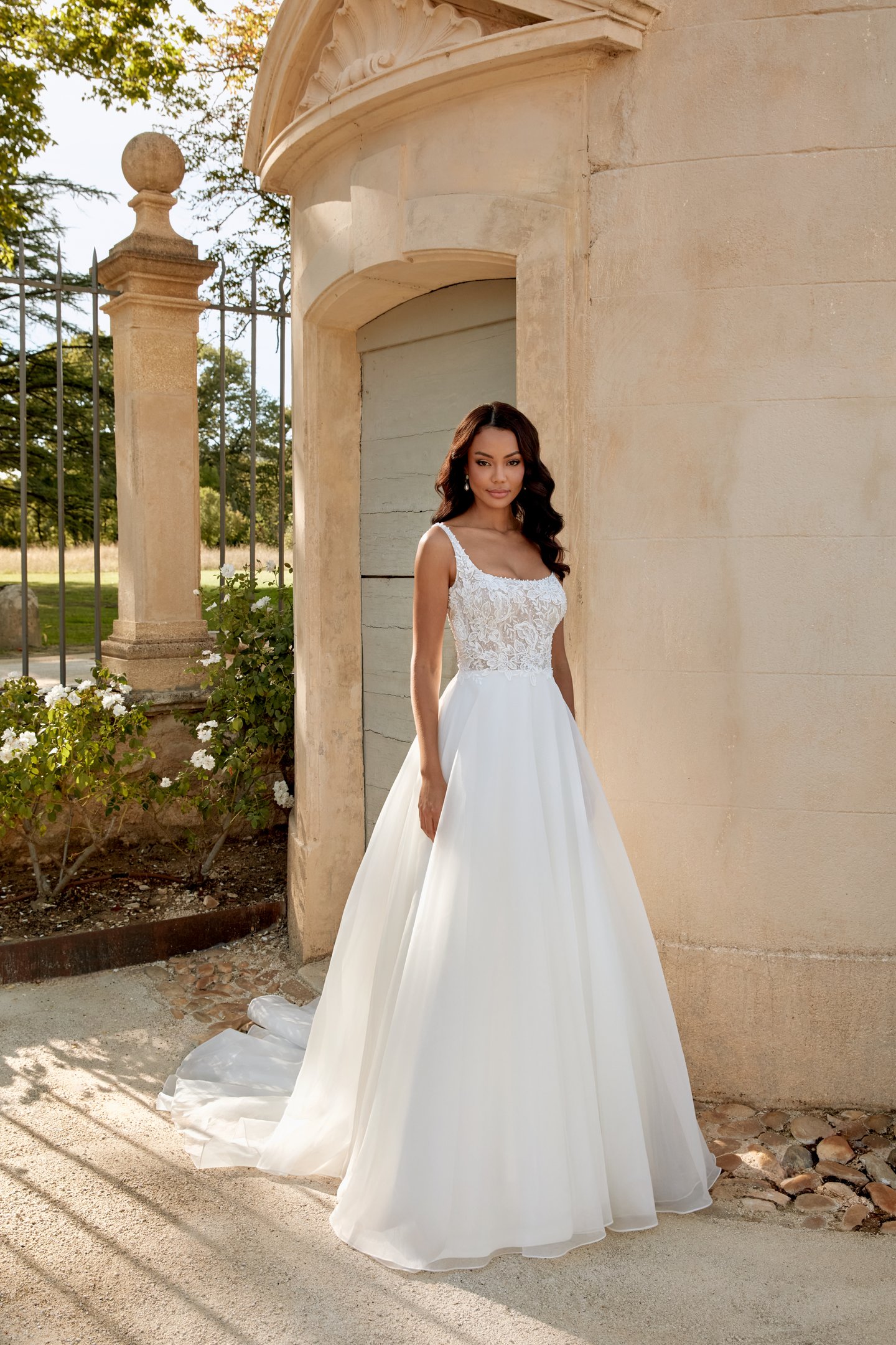 Sincerity Bridal Style 44586 Scoop Neck Organza Ball Gown with Beaded Lace Bodice