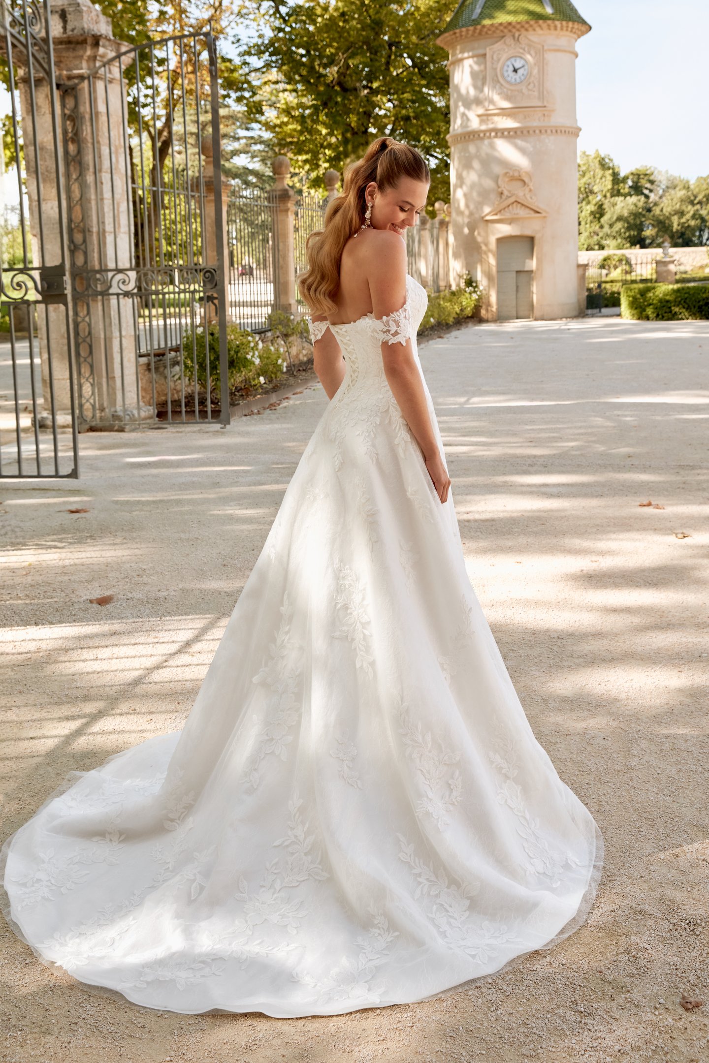 Sincerity Bridal Style 44587 Dropped Waist Strapless Tulle and Lace A-Line with Detachable Straps