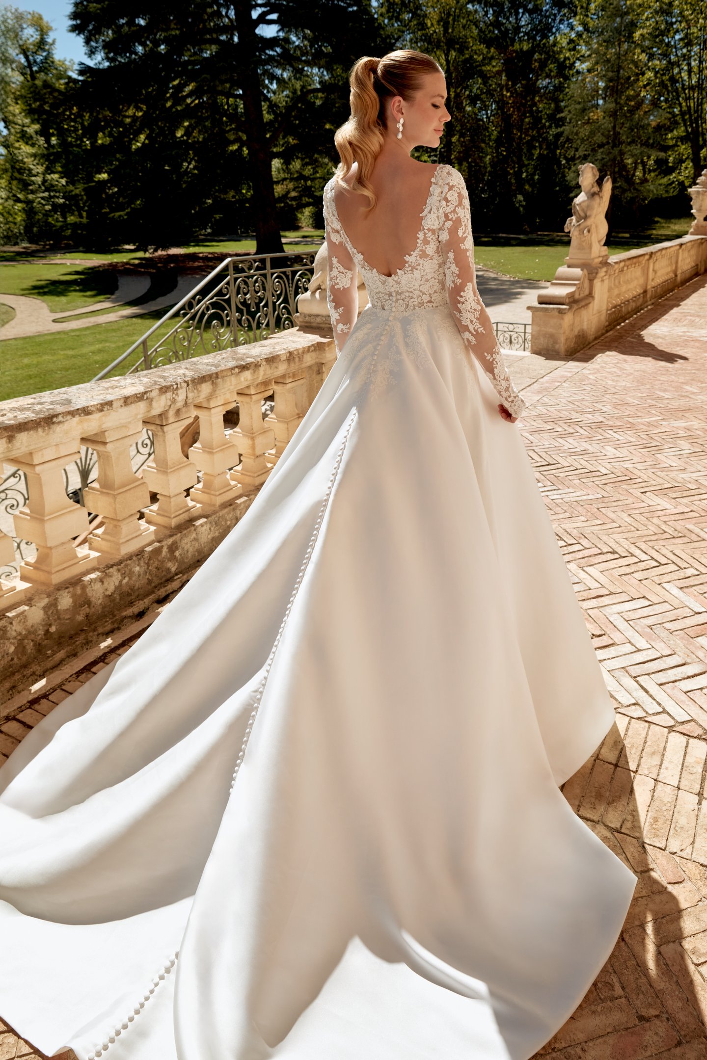 Sincerity Bridal Style 44589SL Detachable Tulle Illusion Sleeves with Matte Lace Appliqués