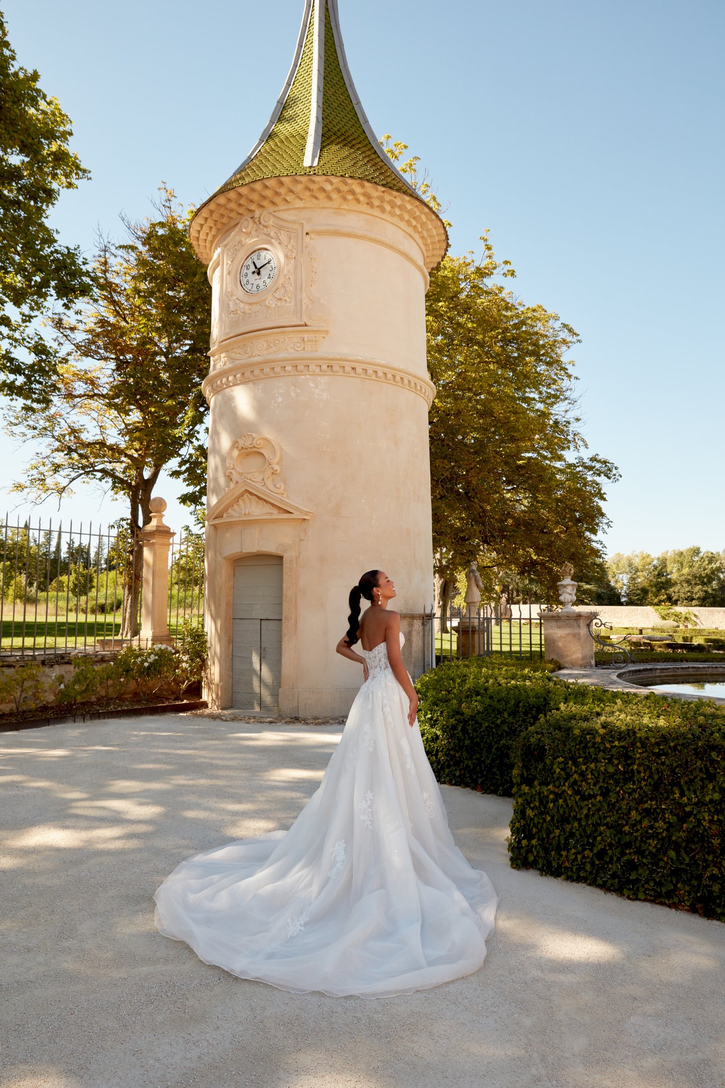 Sincerity Bridal Style 44593 Strapless Tulle Gown with Beaded Lace and Basque Waistline