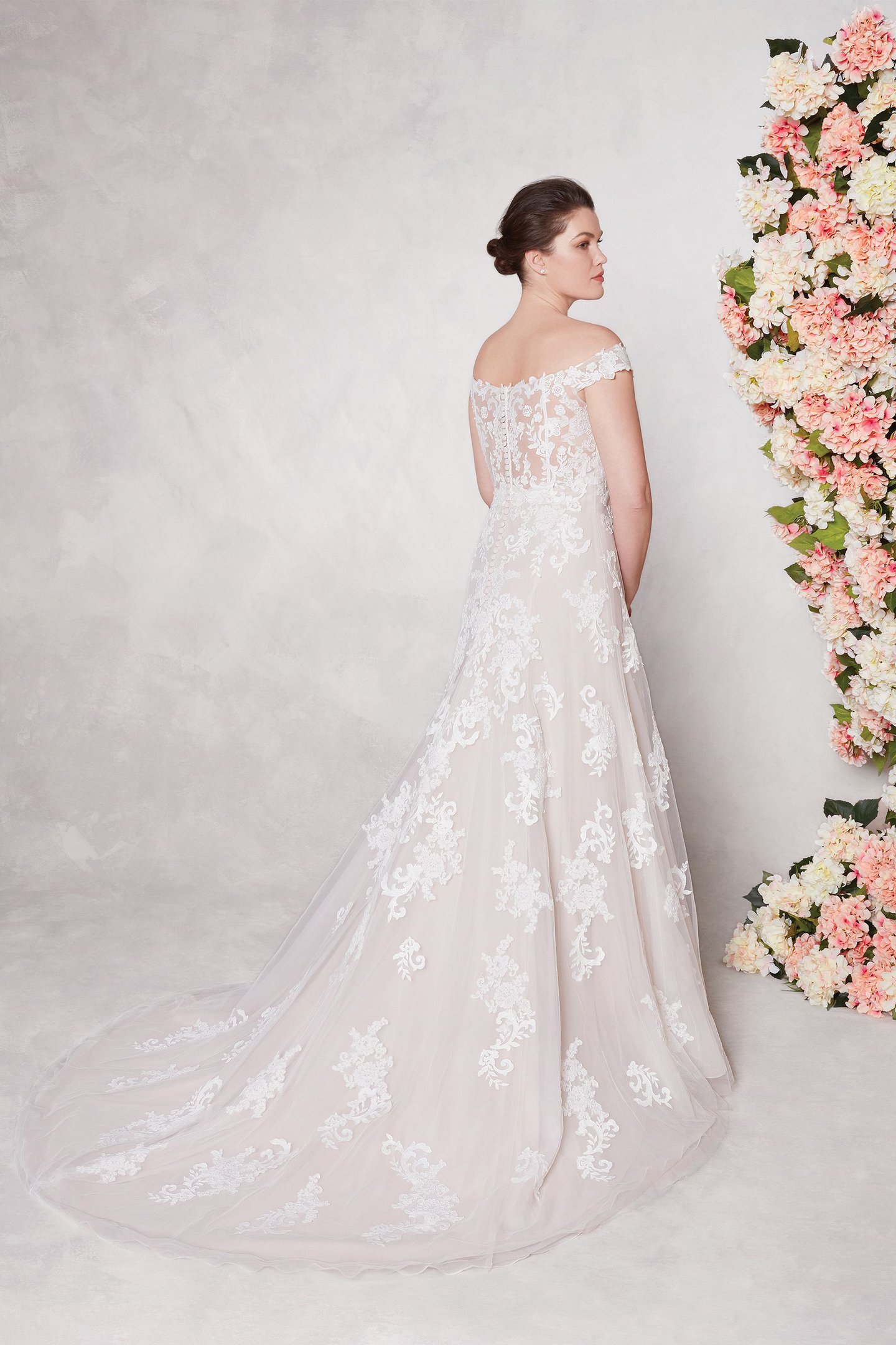 Sincerity Bridal Style 44075 Off the Shoulder A-line Gown with Embroidered Lace