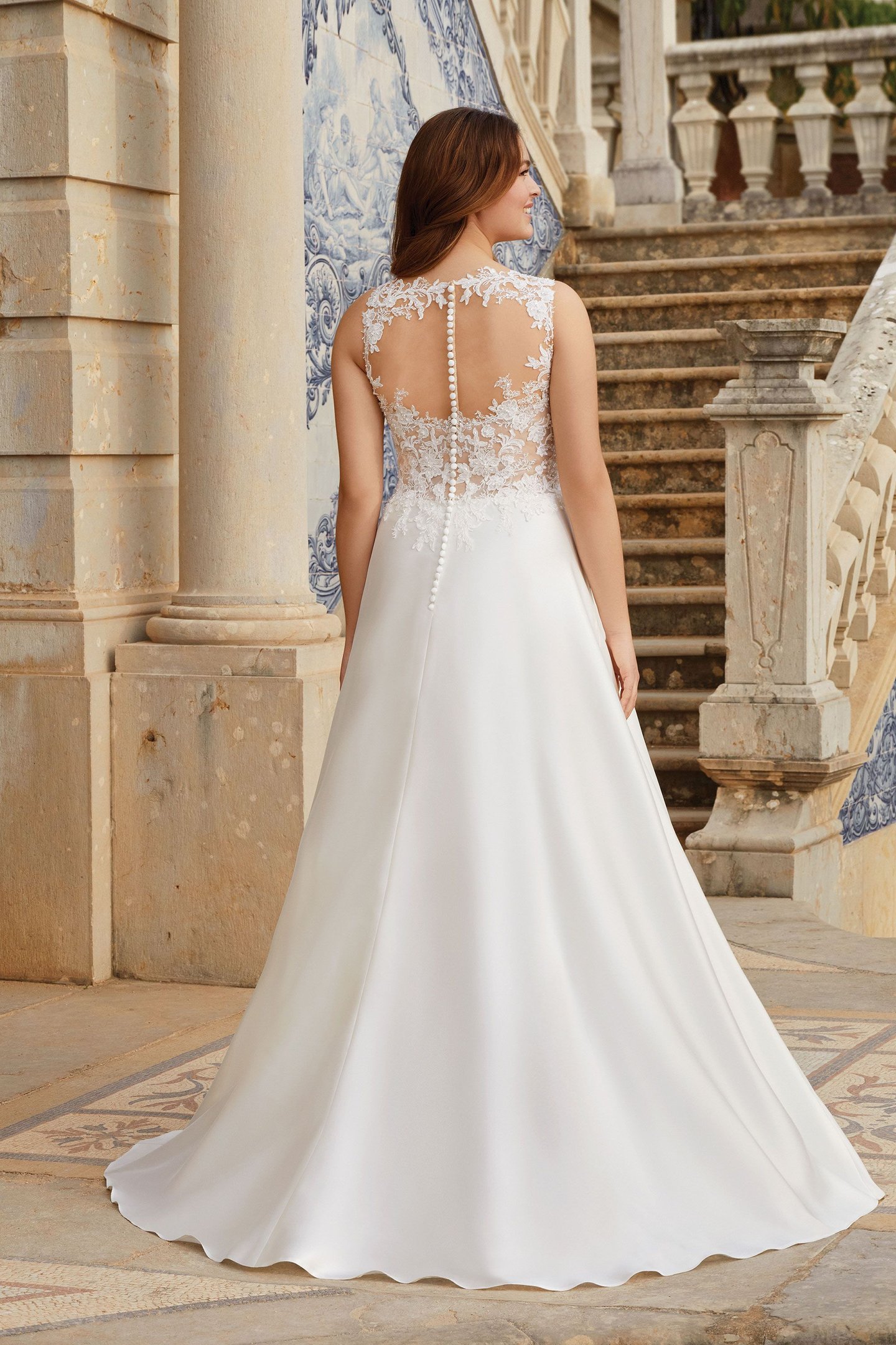 44170: Illusion Bodice with Exposed Boning Mikado Ball Gown