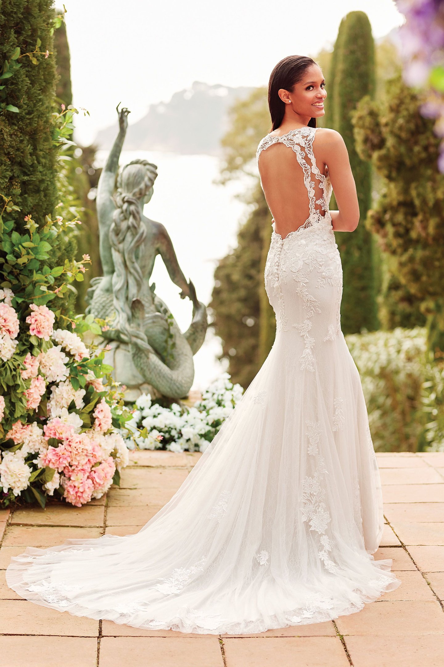 Sincerity Bridal Style 44171 Fit and Flare Gown with Beaded Embroidered Lace
