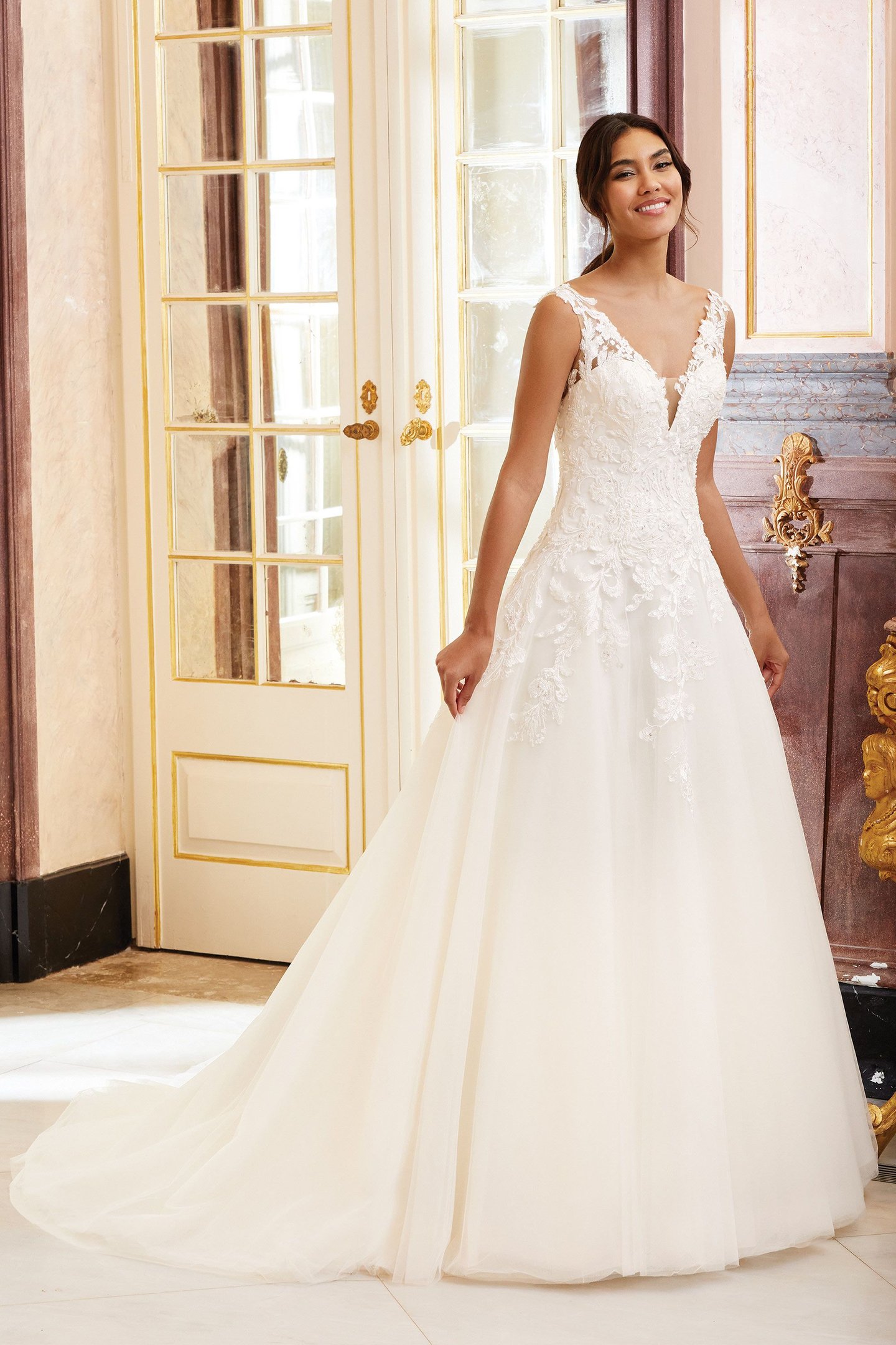 Sincerity Bridal Style 44230 Beaded Lace Ball Gown with Dropped Waist