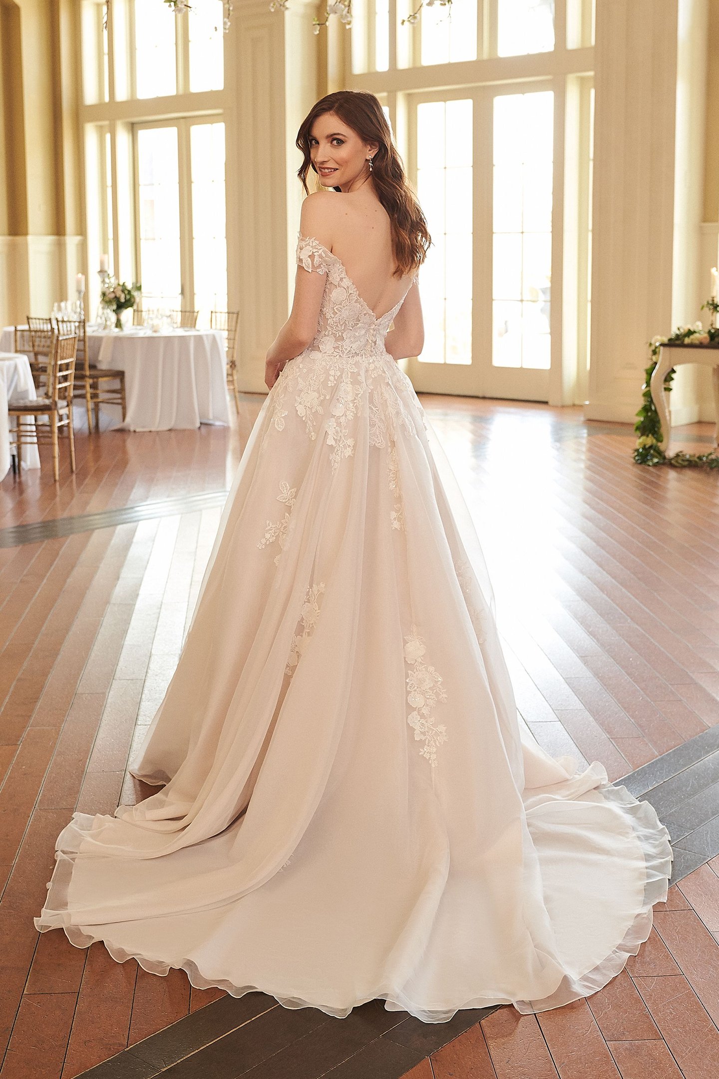 Sincerity Bridal Style 44312 Off-the-Shoulder Organza Ball Gown