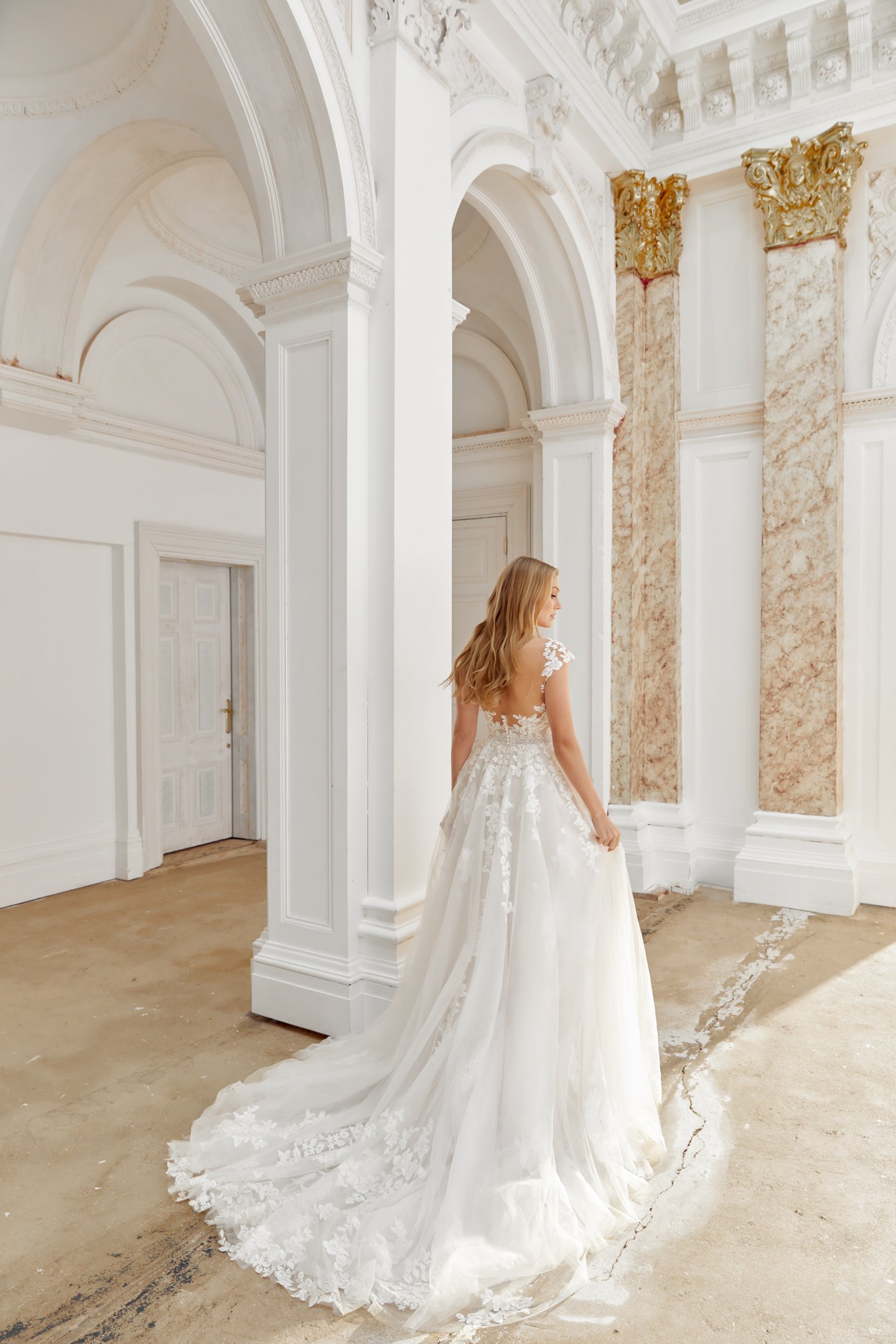 Sincerity Bridal Style 44543 A-Line Tulle Gown with Illusion Sabrina Neckline and Cap Sleeves
