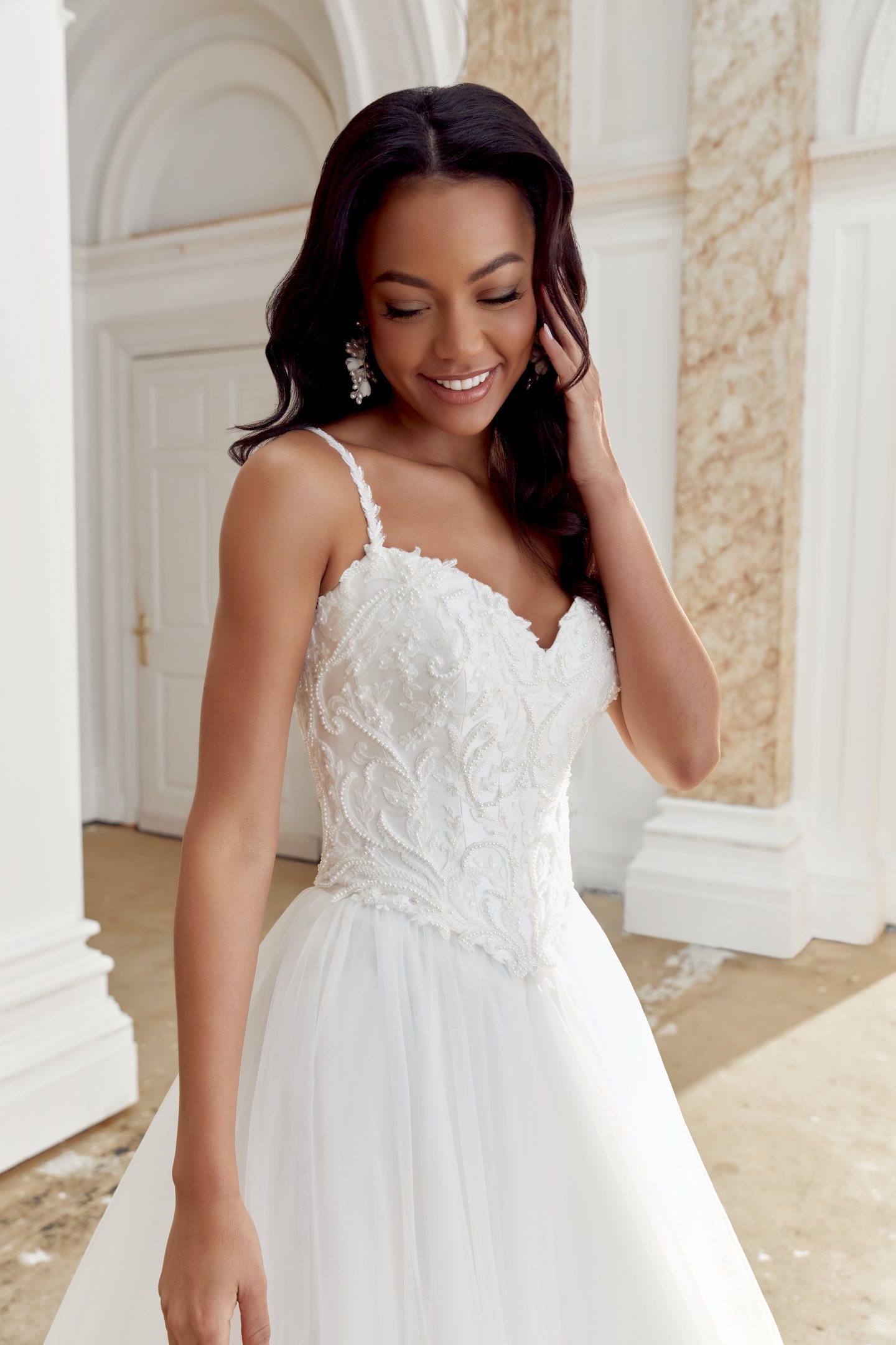 Sincerity Bridal Style 44551BOD Mikado Sweetheart Bodice with Beaded and Sequined Lace Appliqués