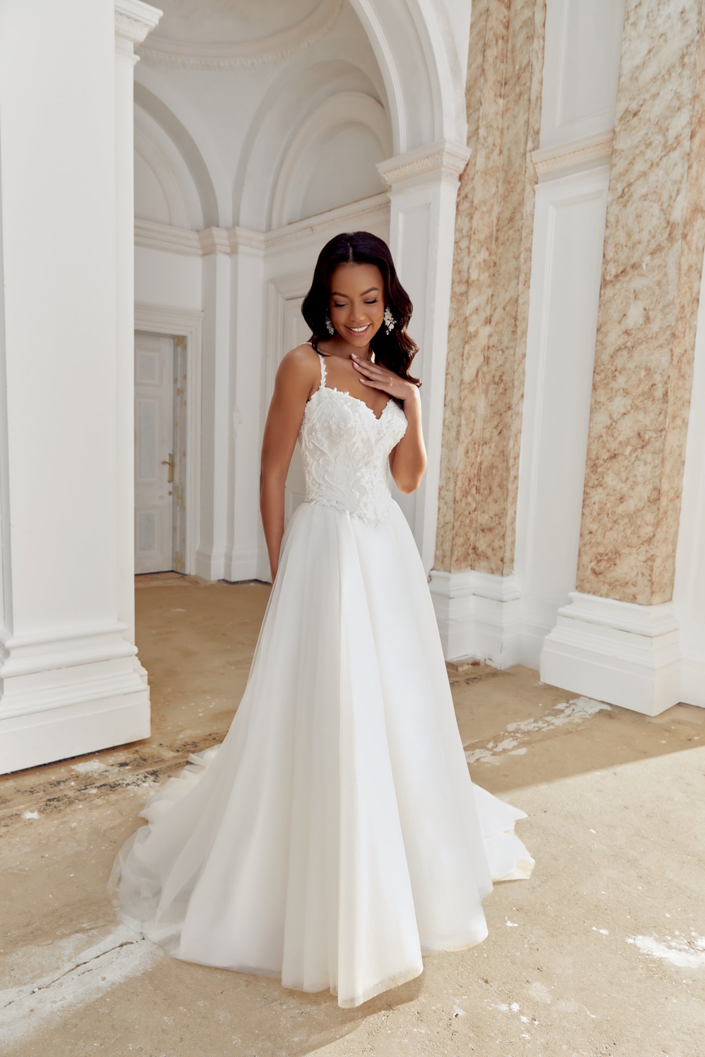 Sincerity Bridal Style 44551BOD Mikado Sweetheart Bodice with Beaded and Sequined Lace Appliqués