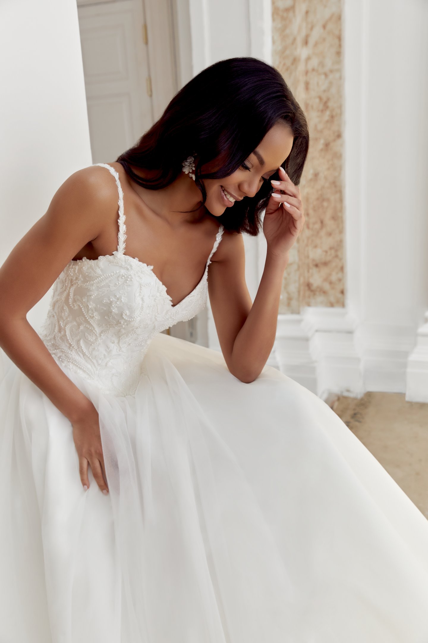 Sincerity Bridal Style 44551BOD Mikado Sweetheart Bodice with Beaded and Sequined Lace Appliqués