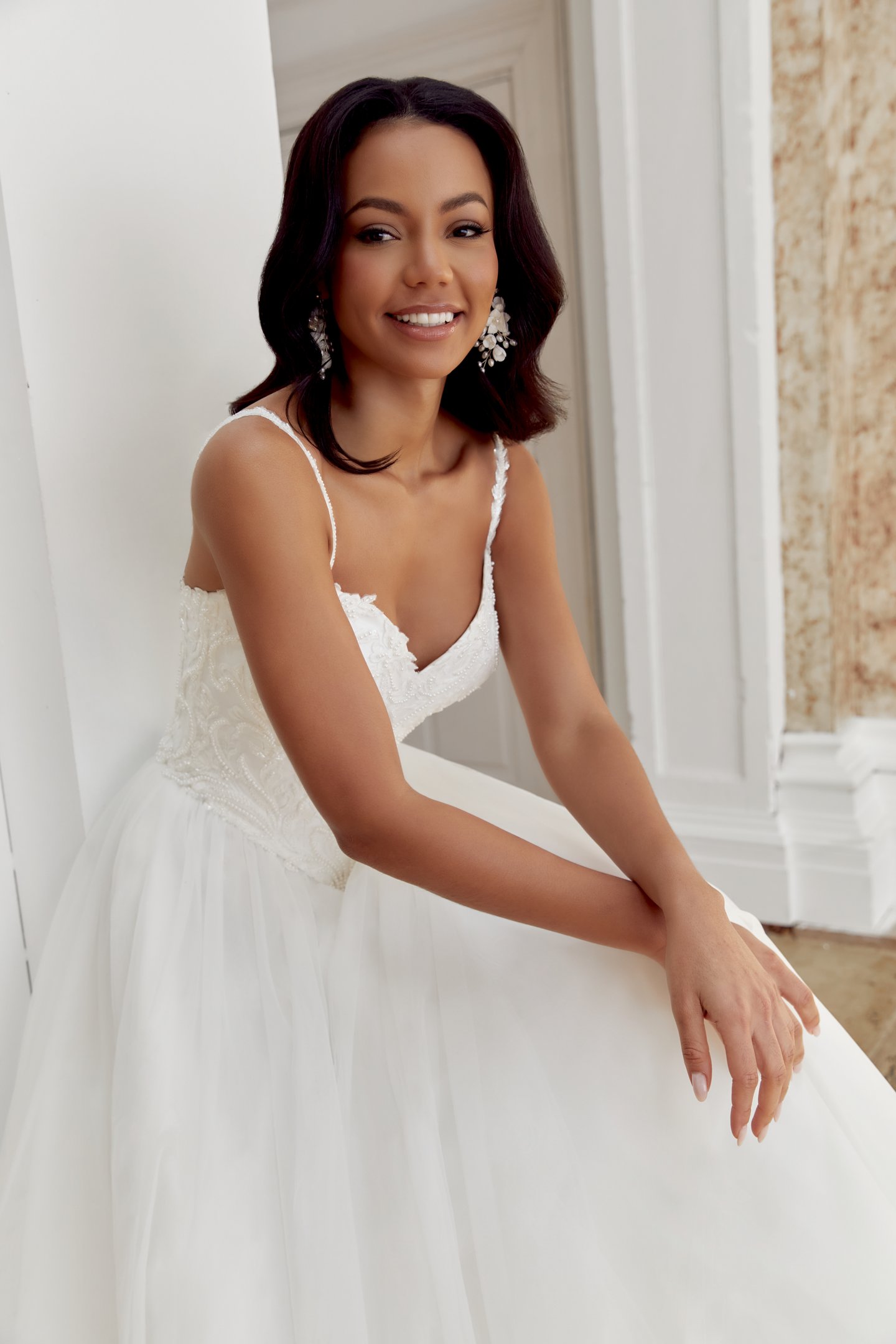 Sincerity Bridal Style 44551BOD Mikado Sweetheart Bodice with Beaded and Sequined Lace Appliqués