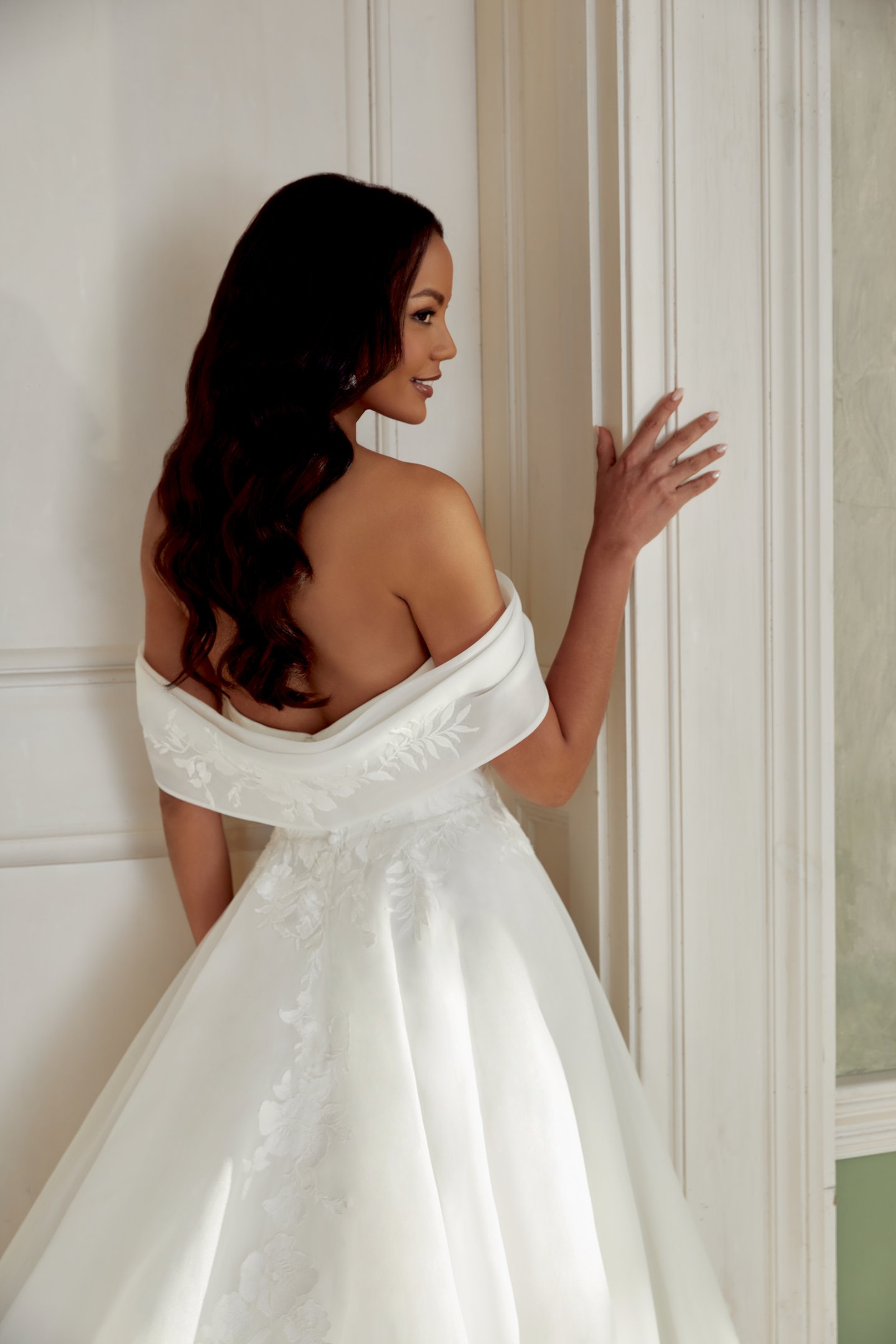 Sincerity Bridal Style 44553 Organza Ballgown with Strapless Scoop Neckline and Lace Appliqués