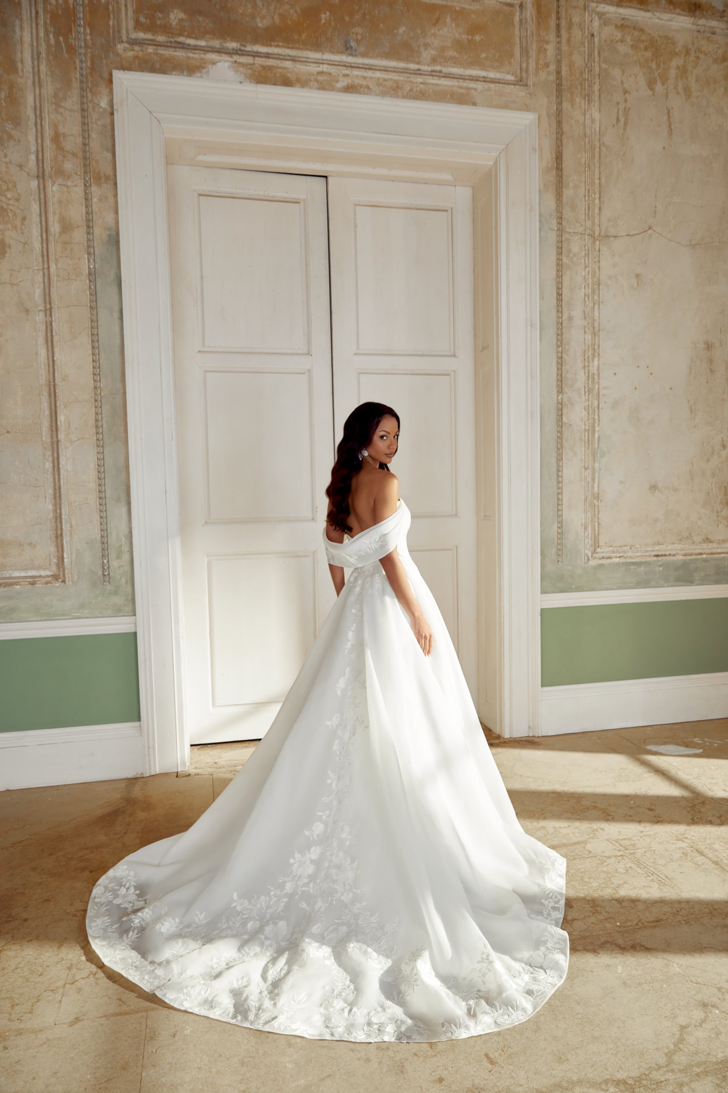 Sincerity Bridal Style 44553 Organza Ballgown with Strapless Scoop Neckline and Lace Appliqués