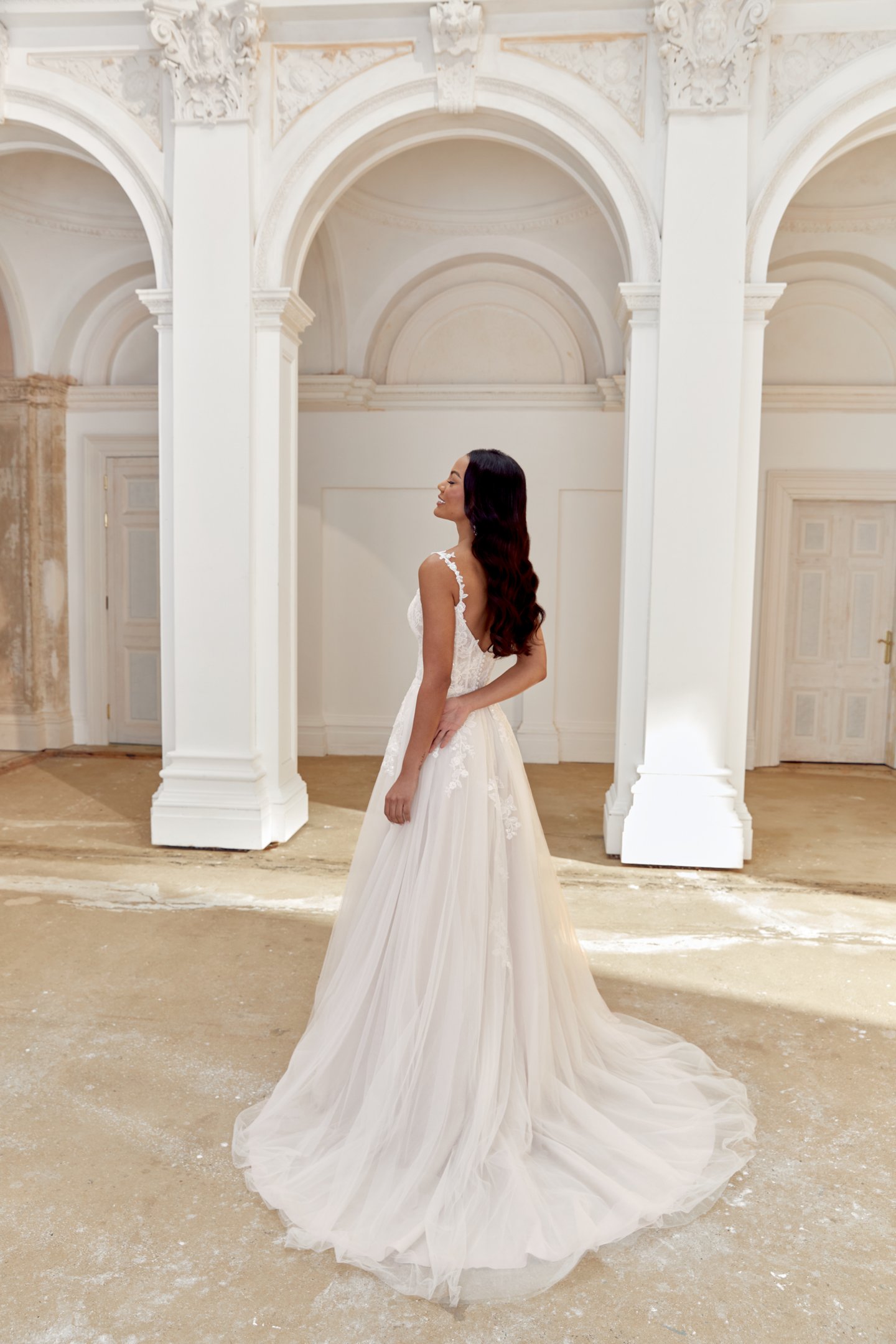 Sincerity Bridal Style 44561 A-Line Gown with Bikini Neckline and Delicate Lace Straps