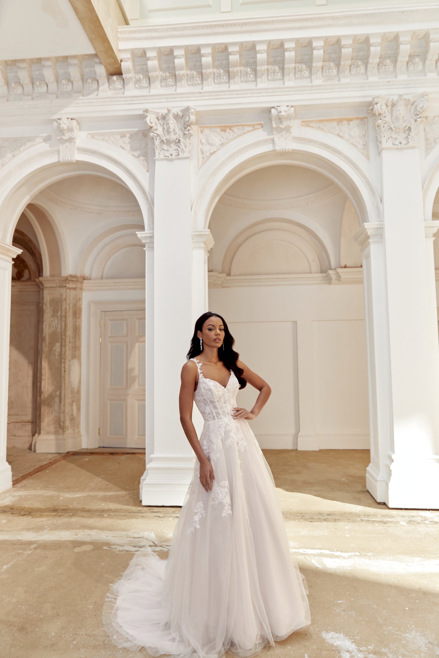 Sincerity Bridal Style 44561 A-Line Gown with Bikini Neckline and Delicate Lace Straps