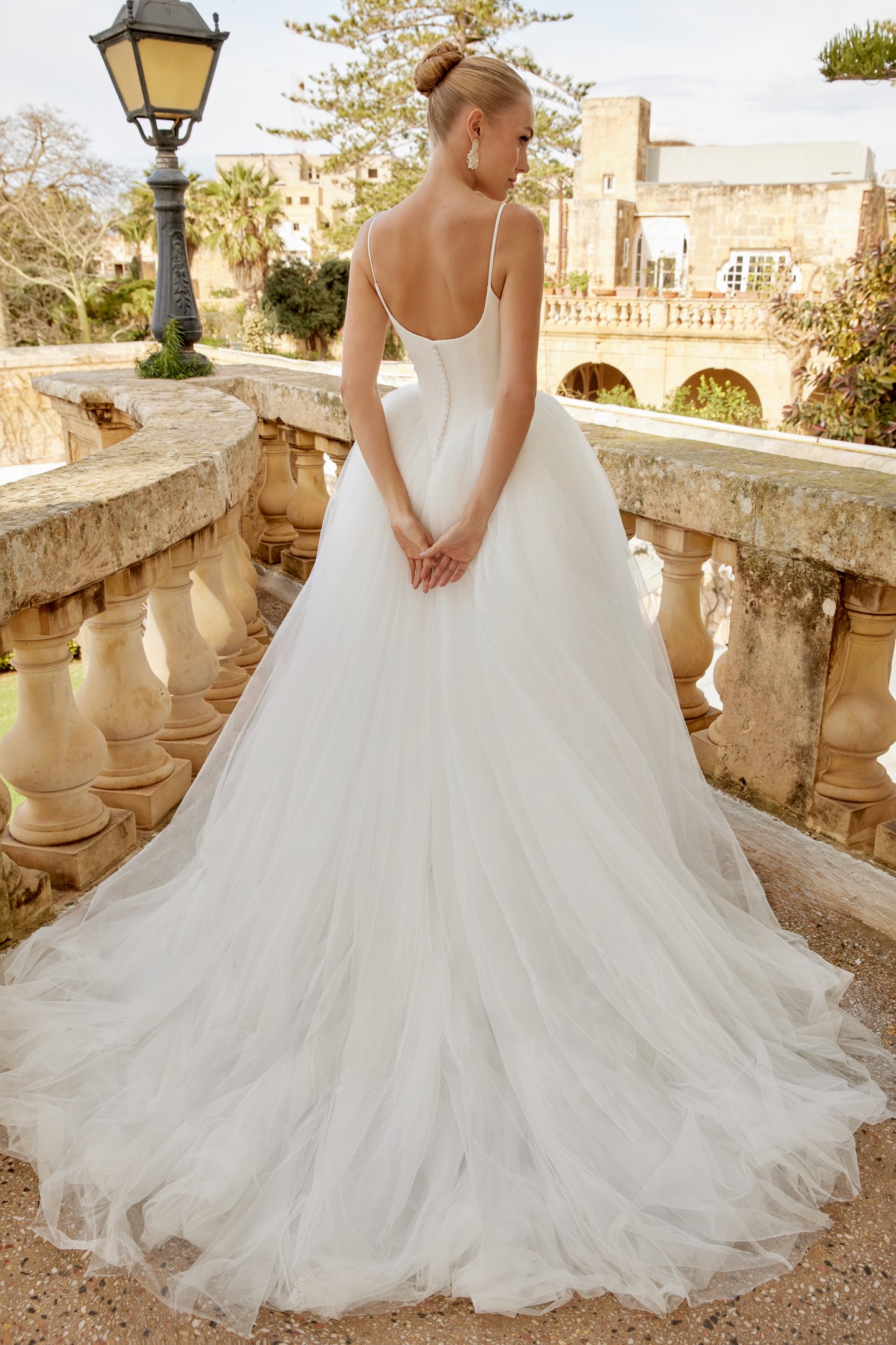 Sincerity Bridal Style 44624 Tulle Ball Gown with Satin Bodice, Basque Waistline, and Voluminous Skirt