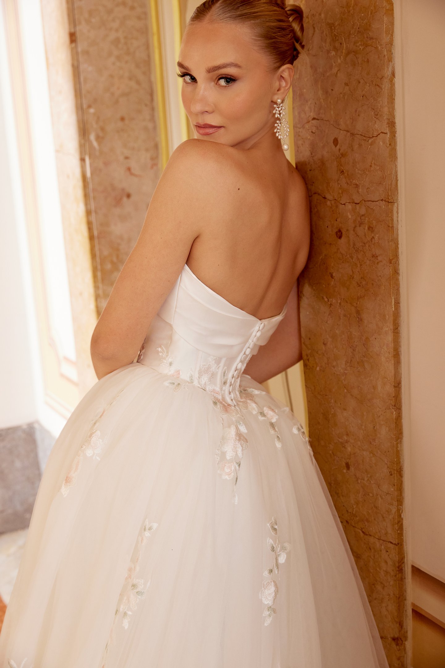 Sincerity Bridal Style 44627 Tulle Ball Gown with Strapless Cuff Neckline and Mikado Corset Bodice
