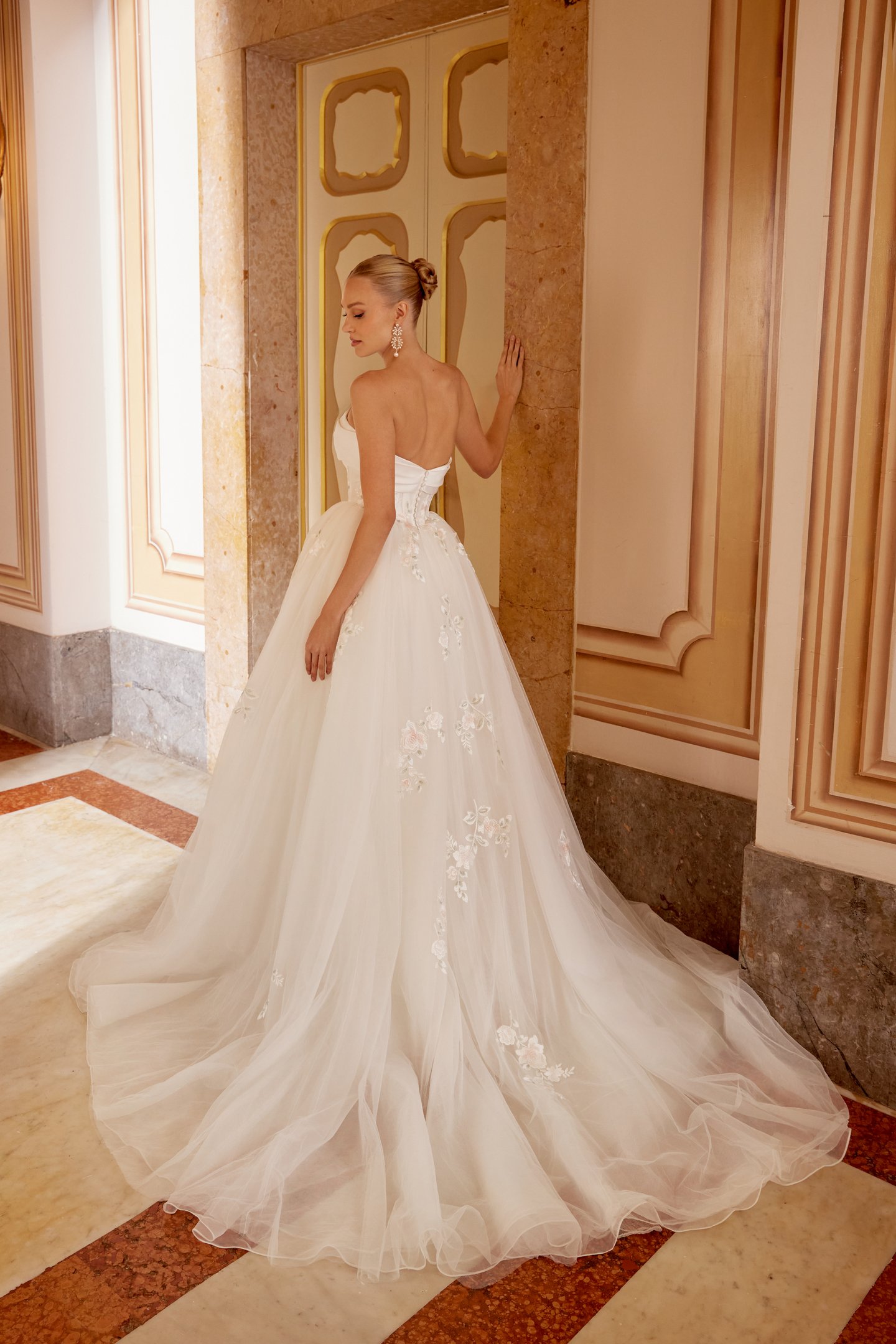Sincerity Bridal Style 44627 Tulle Ball Gown with Strapless Cuff Neckline and Mikado Corset Bodice