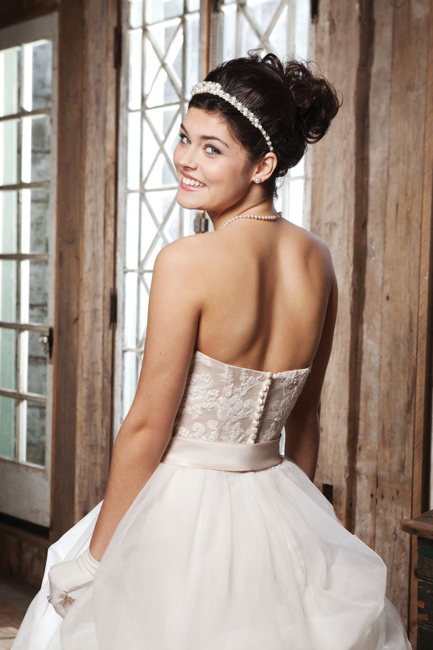 Sincerity Bridal Style 3707 Lace ball gown highlighted with a sweetheart neckline