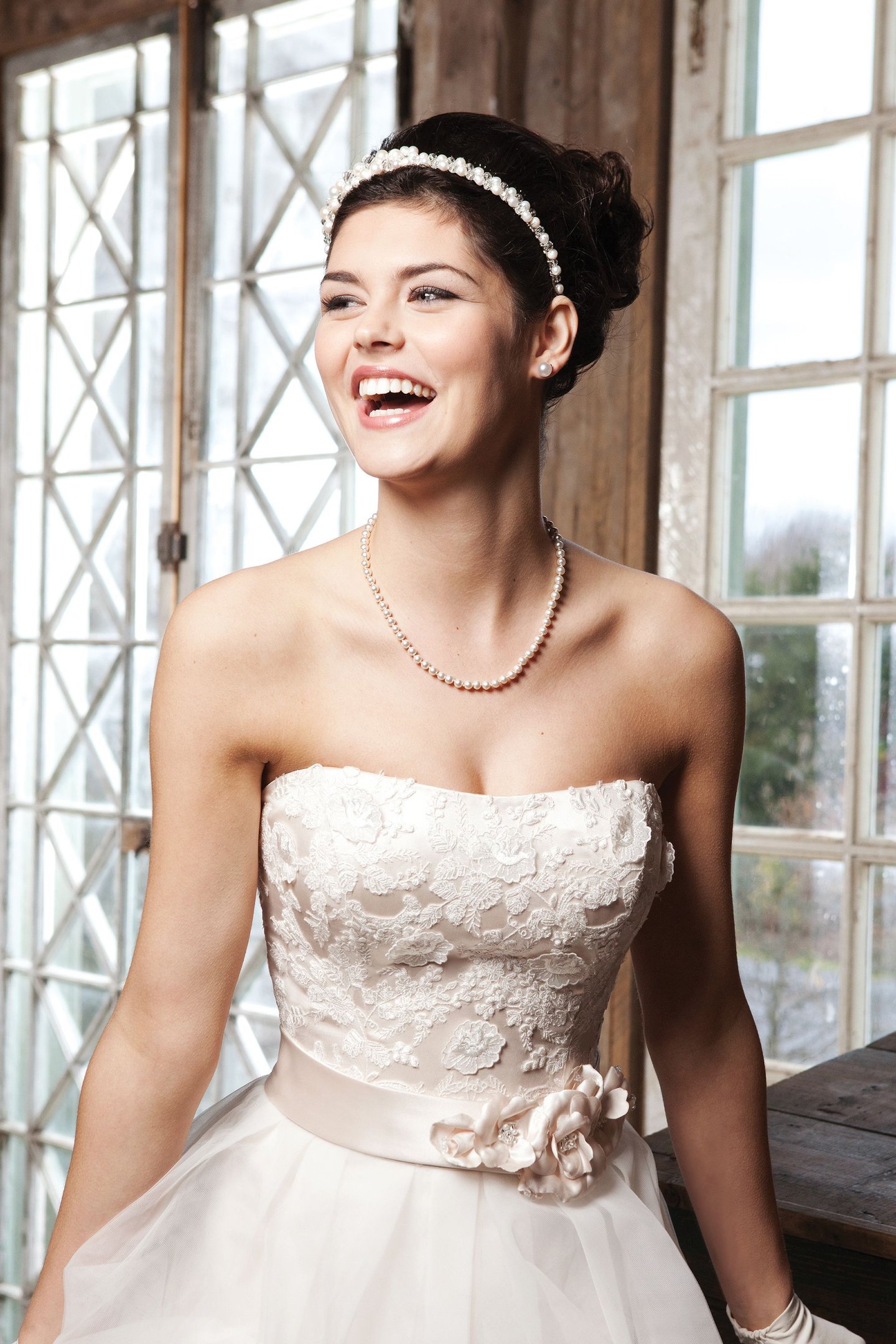 Sincerity Bridal Style 3707 Lace ball gown highlighted with a sweetheart neckline