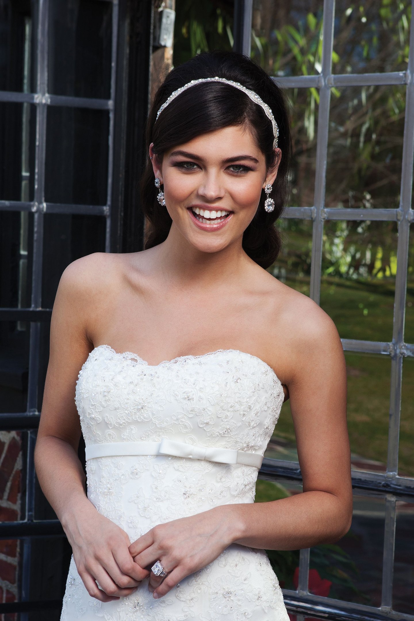 Sincerity Bridal Style 3734 Tulle A-line dress accented by a sweetheart neckline