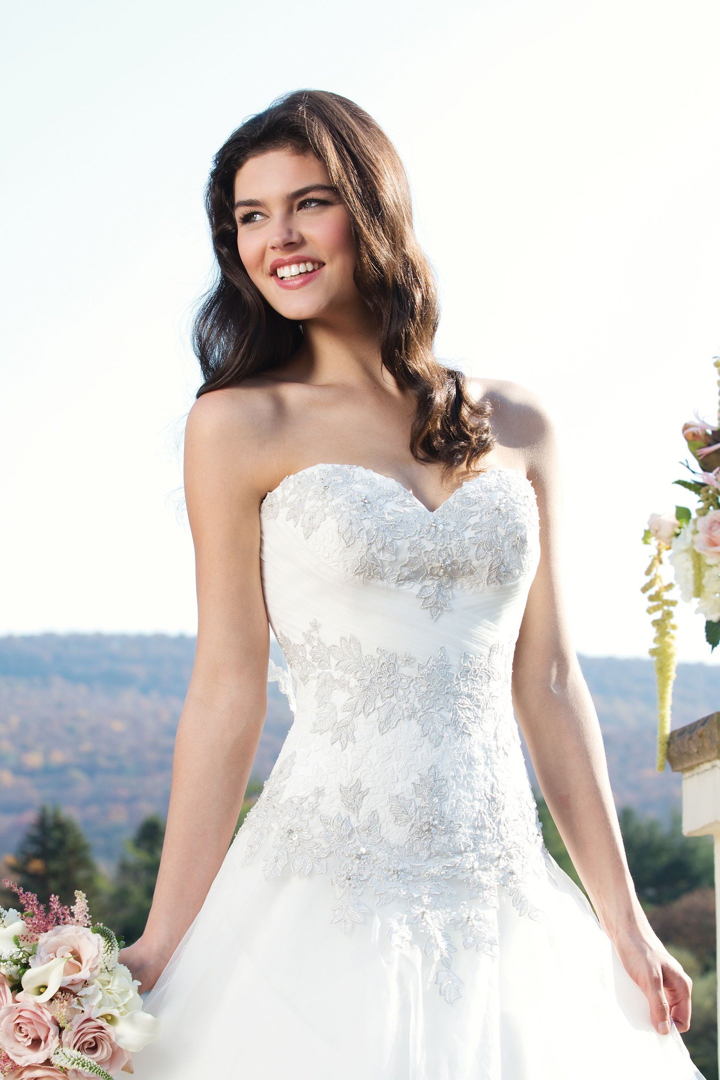 Sincerity Bridal Style 3756 Tulle ball gown complemented by a sweetheart neckline