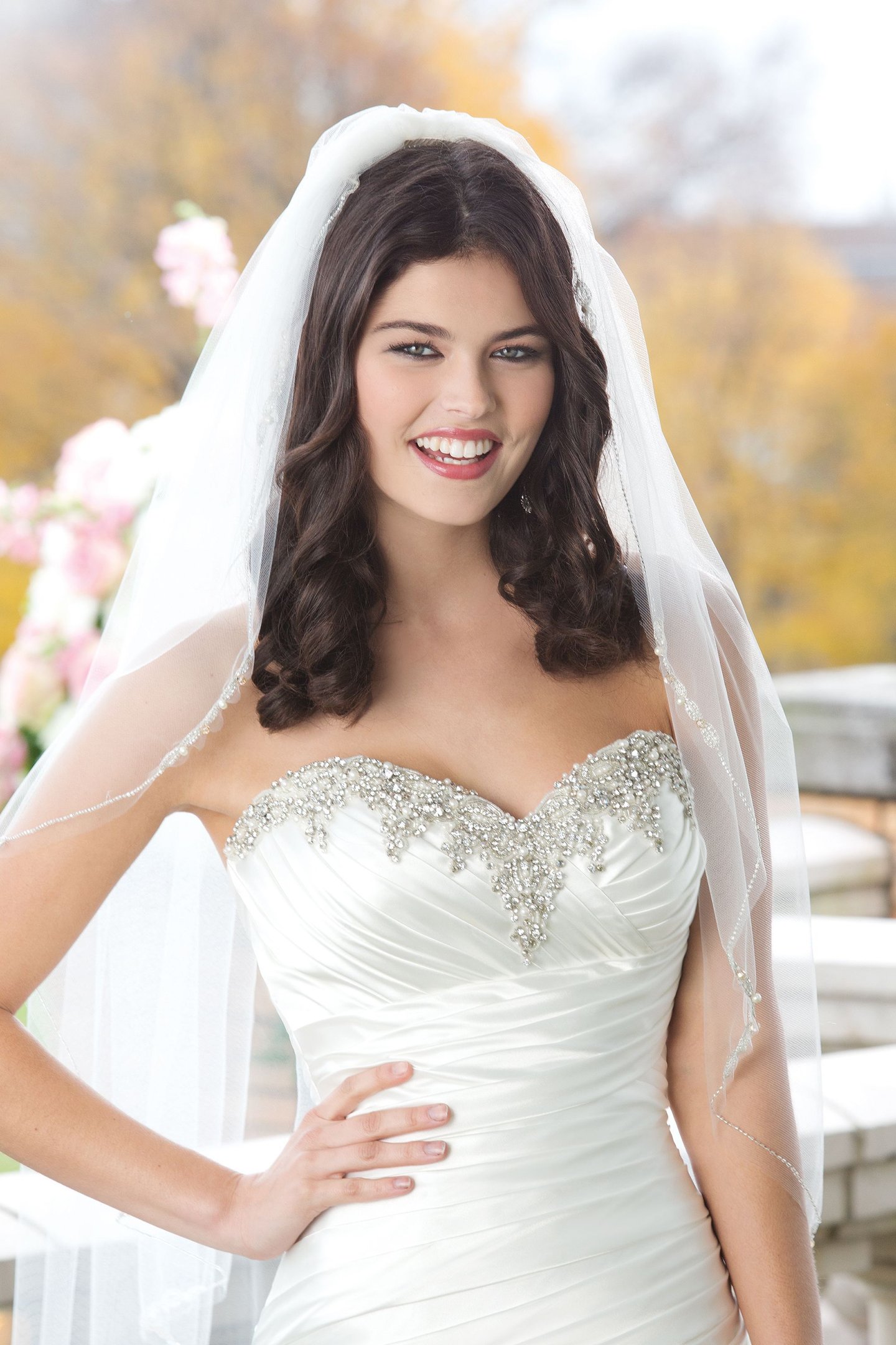 Sincerity Bridal Style 3757 Charmeuse A-line dress featuring a sweetheart neckline