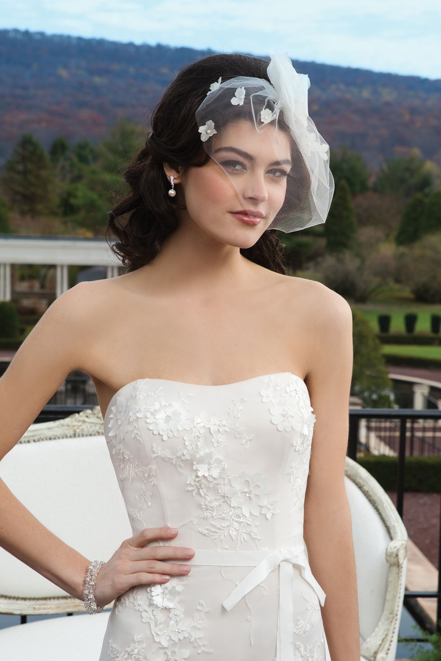 Sincerity Bridal Style 3815 Strapless tulle fit and flare dress