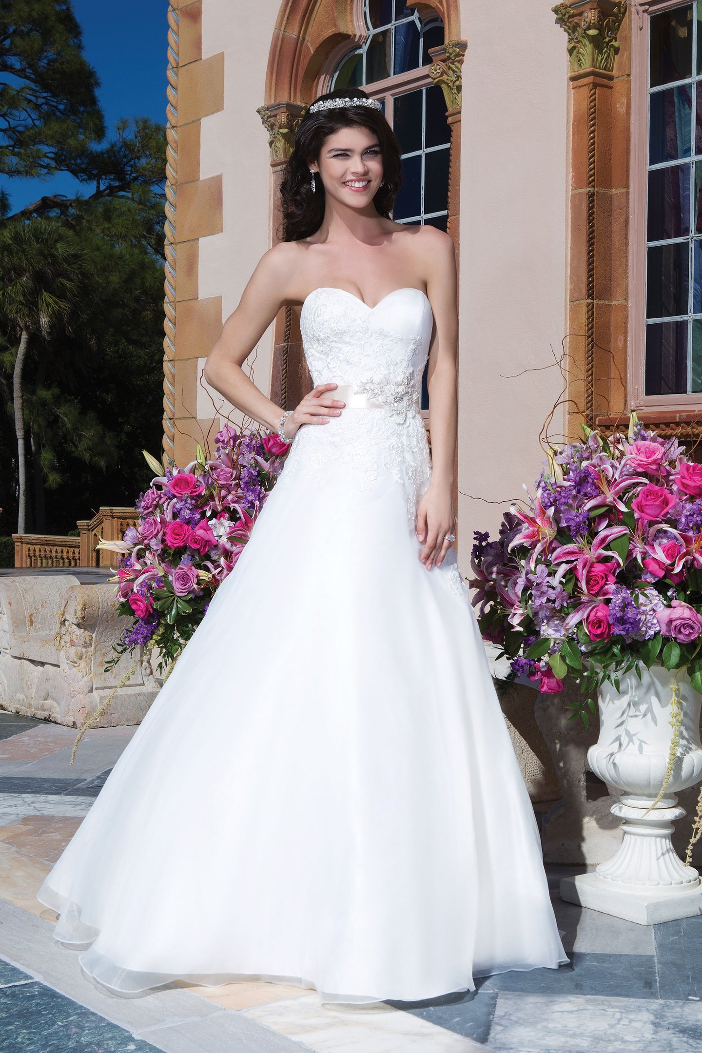 sachin and babi light blue dress Elegant Satin Ball Gown