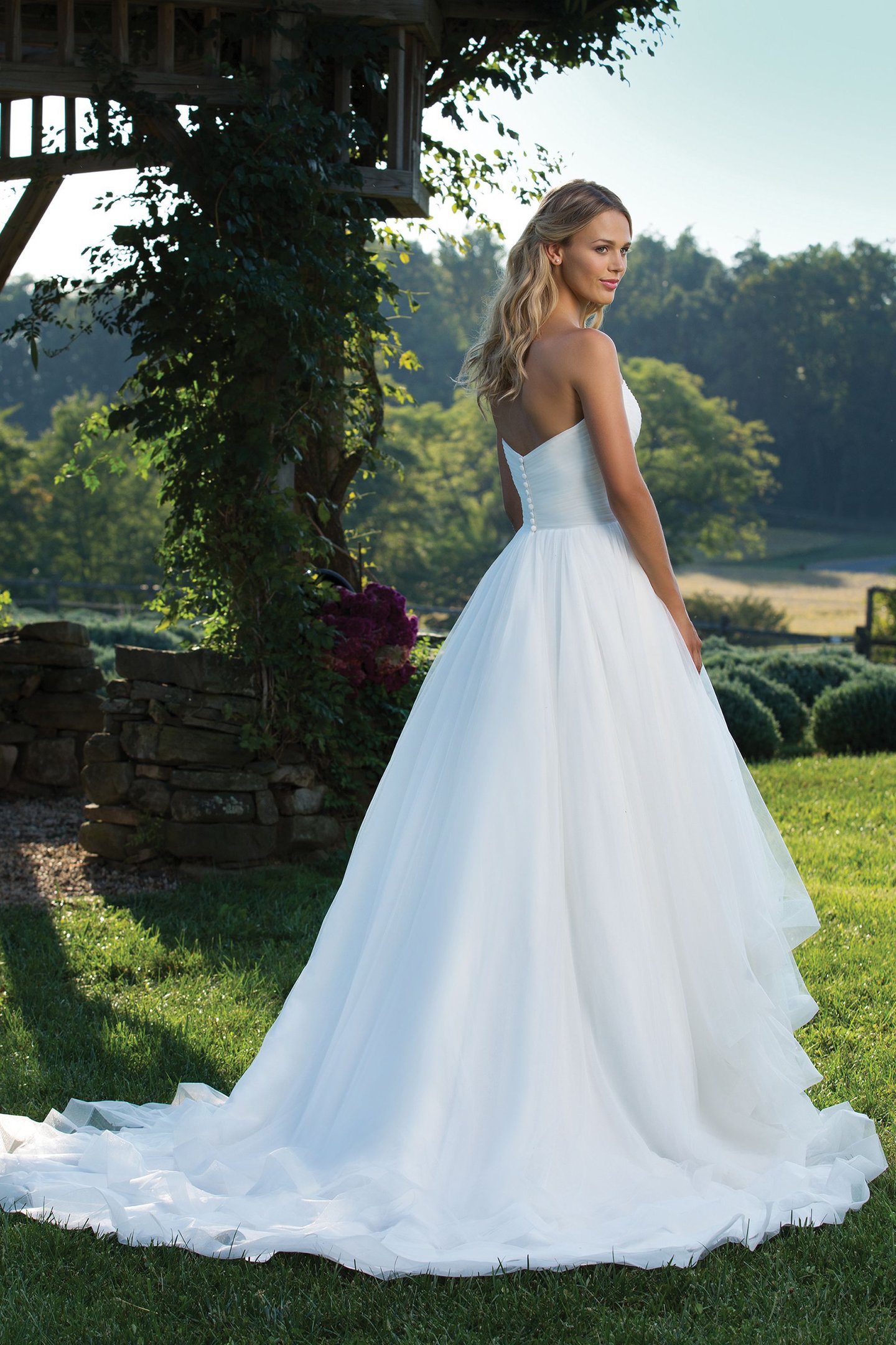 Sincerity Bridal Style 3890 Ruched Tulle Ball Gown with Sweetheart Neckline
