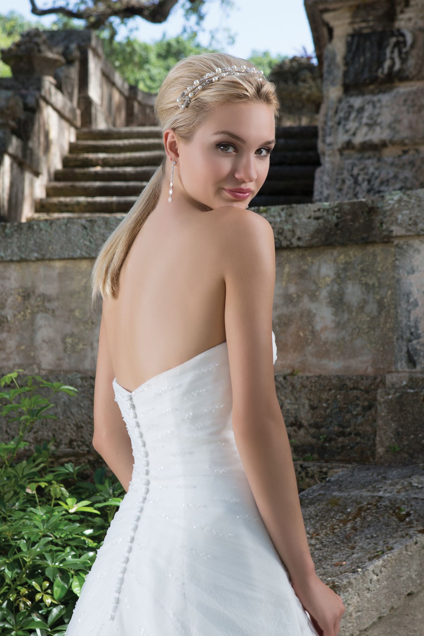 Sincerity Bridal Style 3895 Beaded Tulle and Ruched Lace A-line Gown