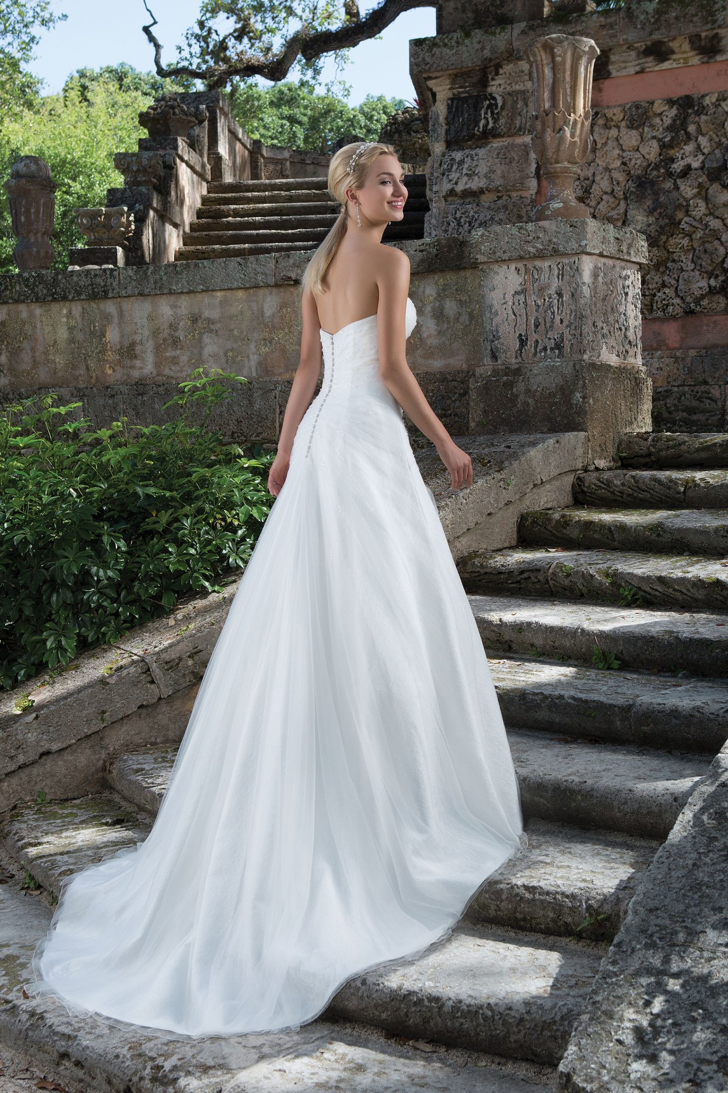 Sincerity Bridal Style 3895 Beaded Tulle and Ruched Lace A-line Gown