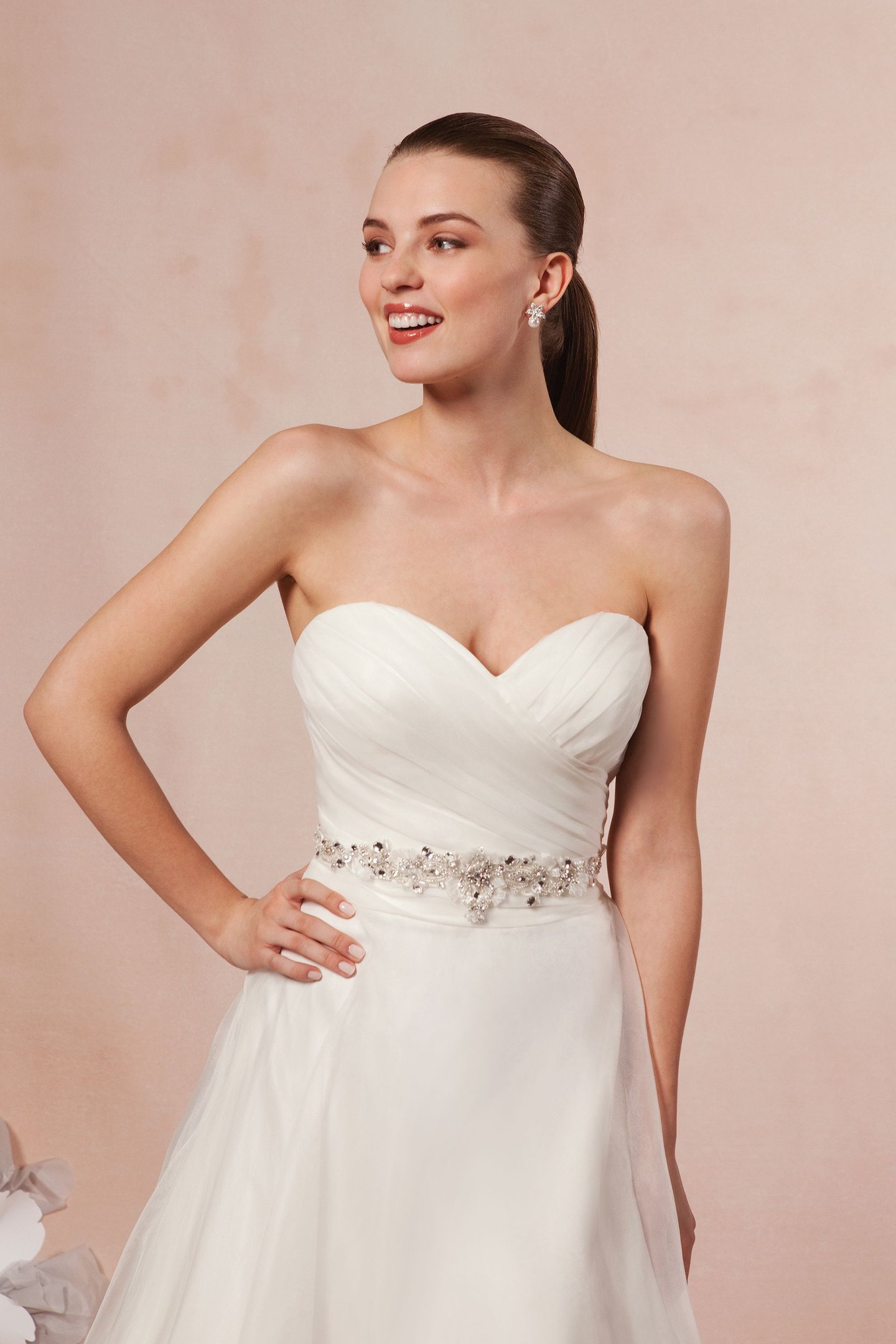 Sweetheart Gowns Style 5986 Pleated Organza Sweetheart Neckline Gown