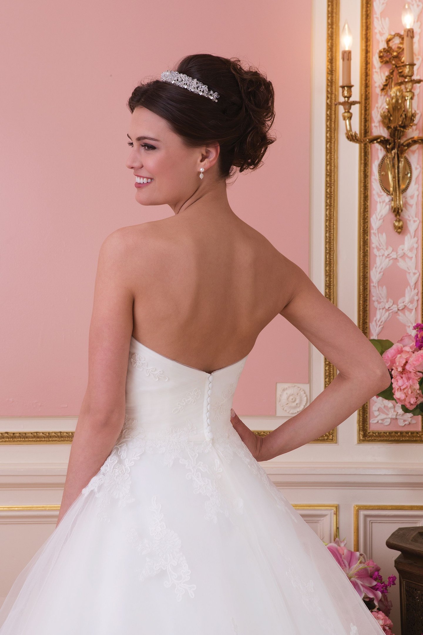 Sweetheart Gowns Style 6035 Tulle ball gown accented by a sweetheart neckline