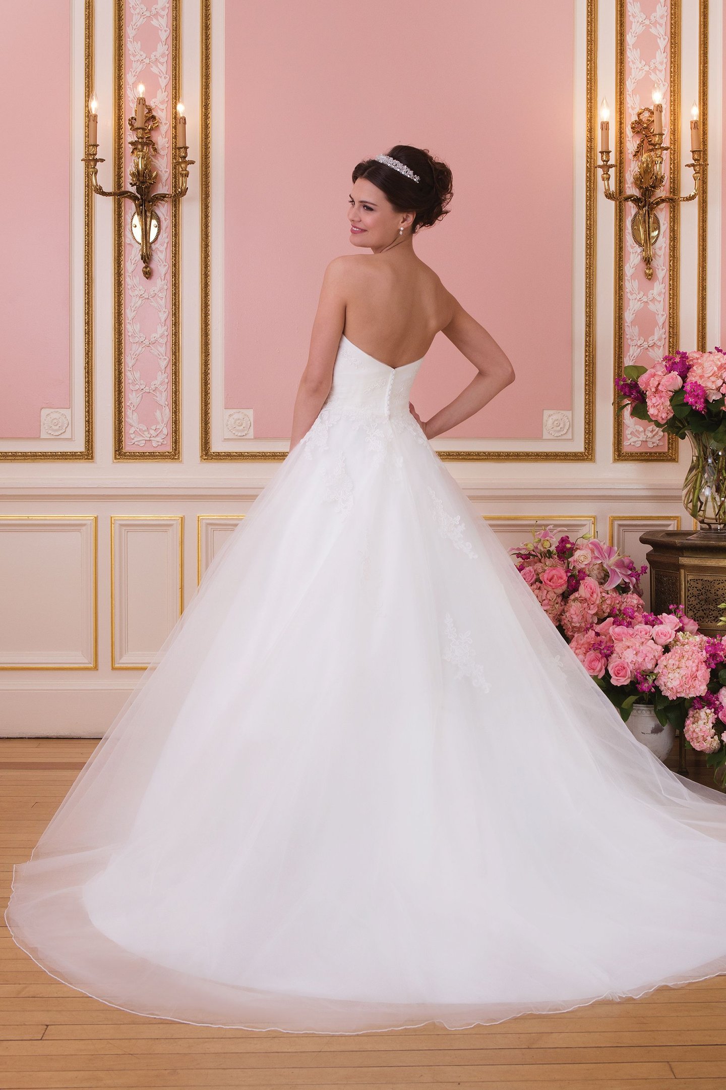 Sweetheart Gowns Style 6035 Tulle ball gown accented by a sweetheart neckline