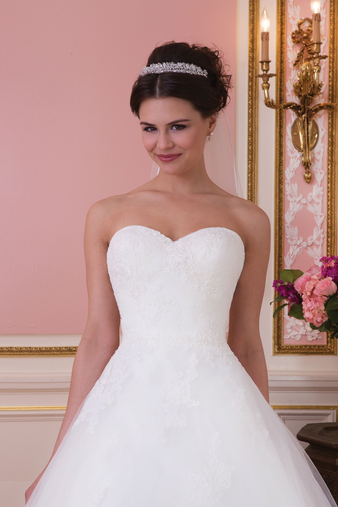 Sweetheart Gowns Style 6035 Tulle ball gown accented by a sweetheart neckline