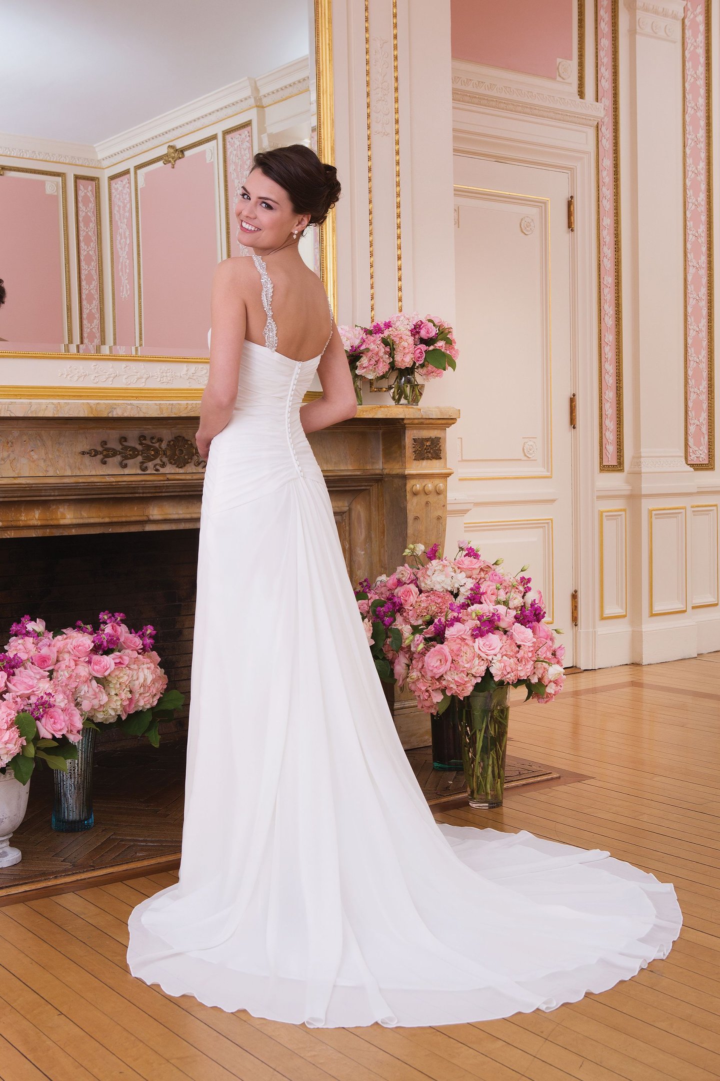 Sweetheart Gowns Style 6036 Chiffon A-line dress with spaghetti neckline