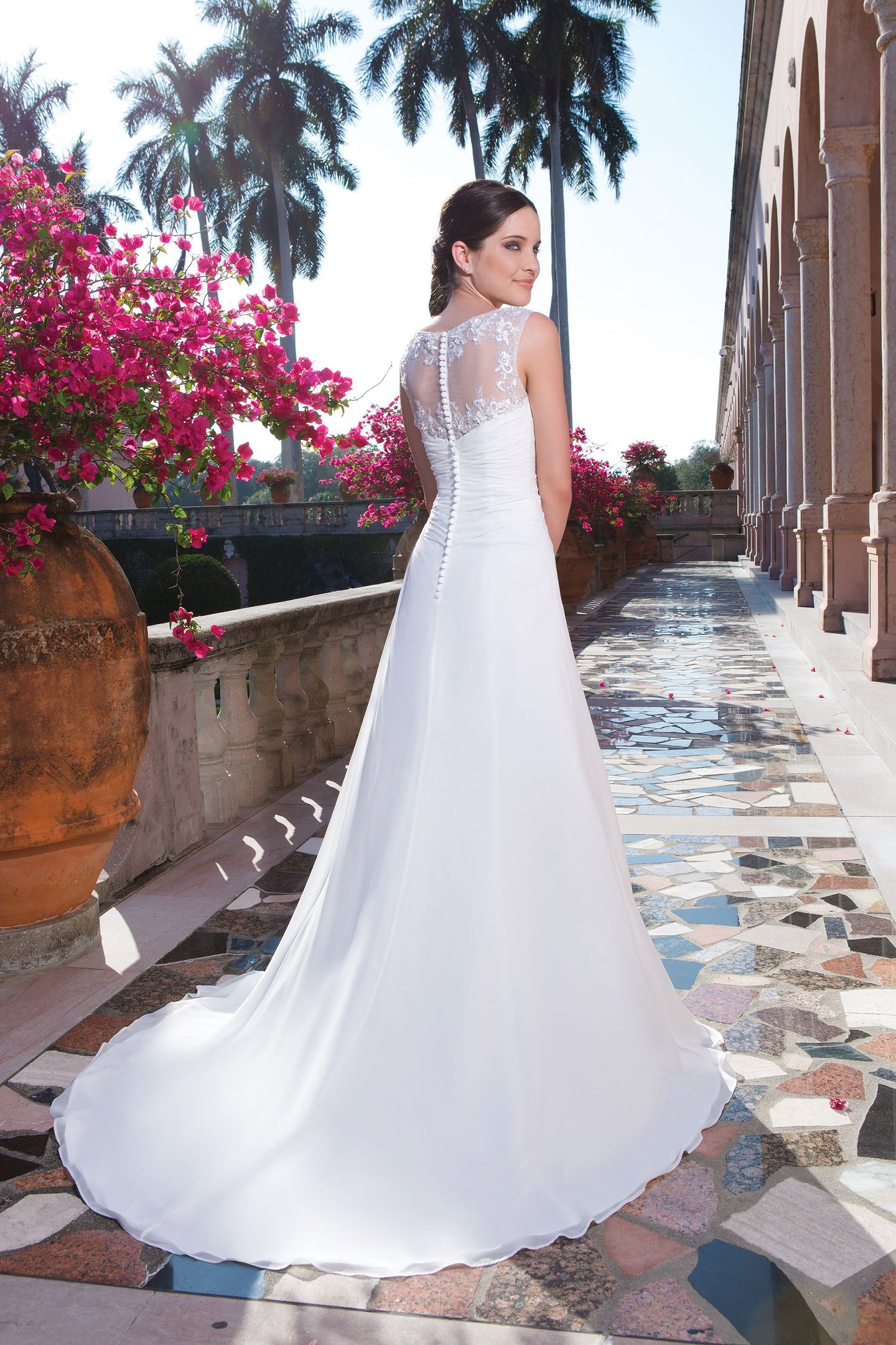 Sweetheart Gowns Style 6060 Chiffon A-line dress complemented with a V-neck
