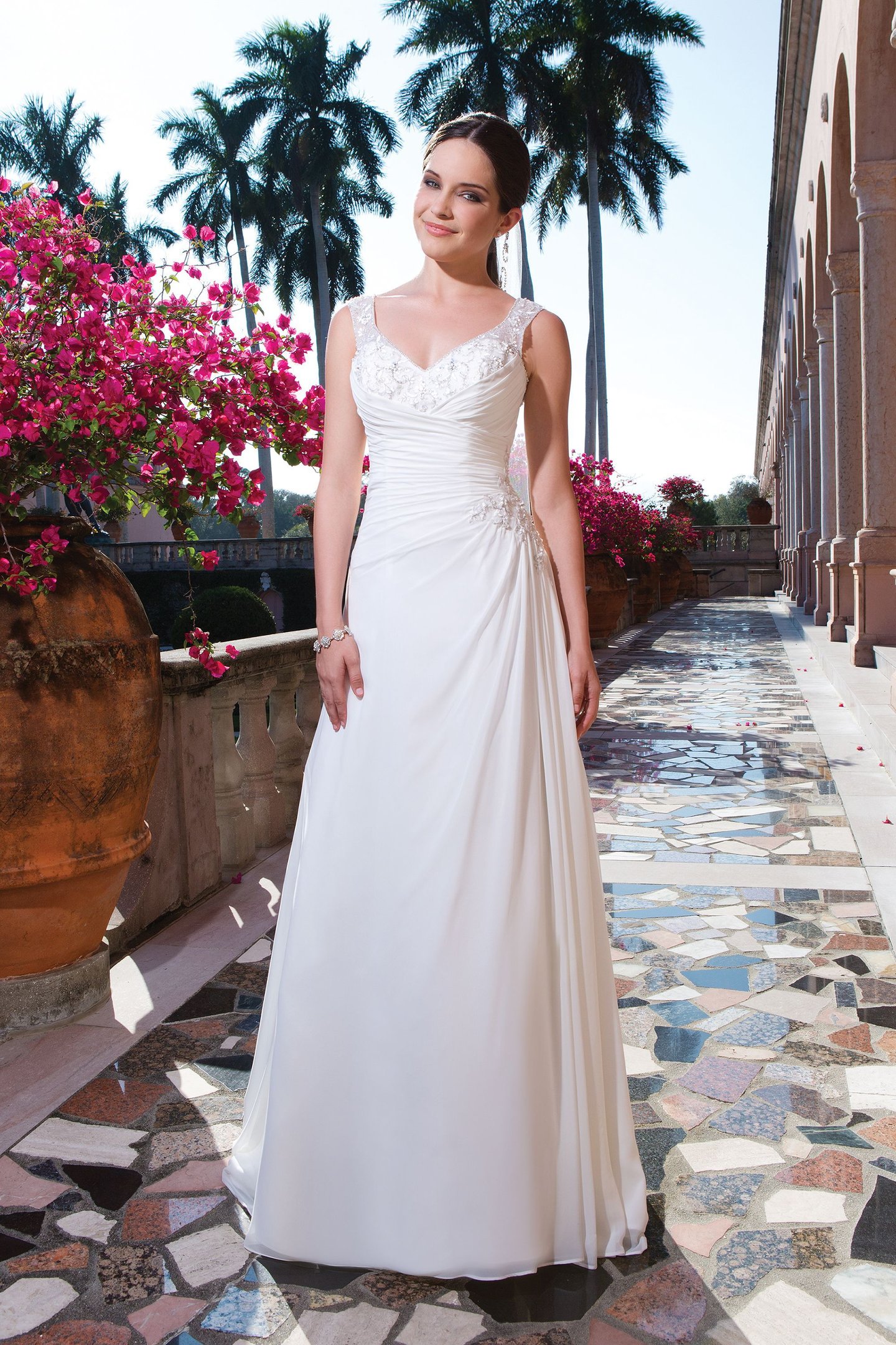 Sweetheart Gowns Style 6060 Chiffon A-line dress complemented with a V-neck
